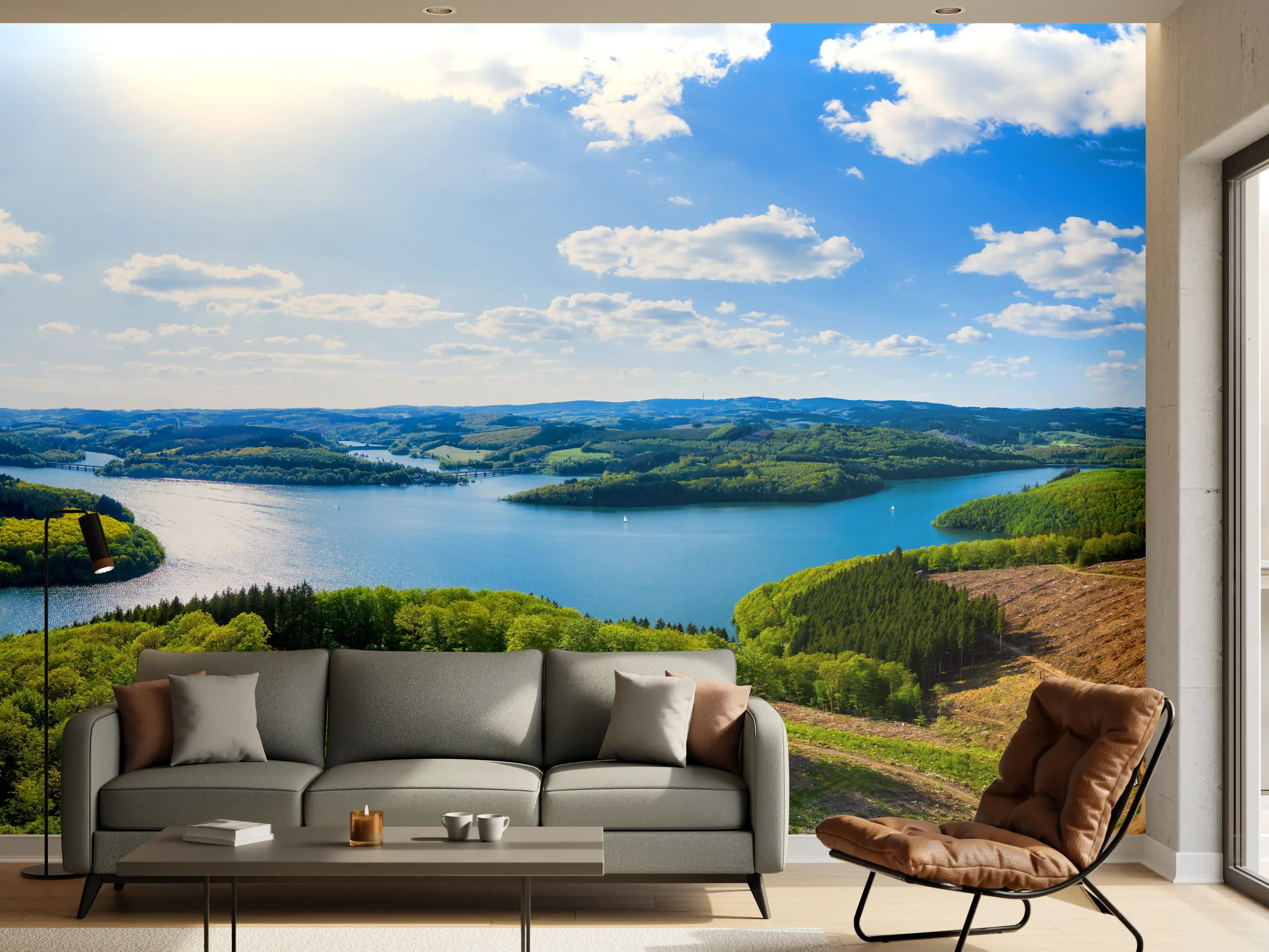 Wandverkleidung Wohnzimmer - Der Bigge See im Frühling - Deutschland