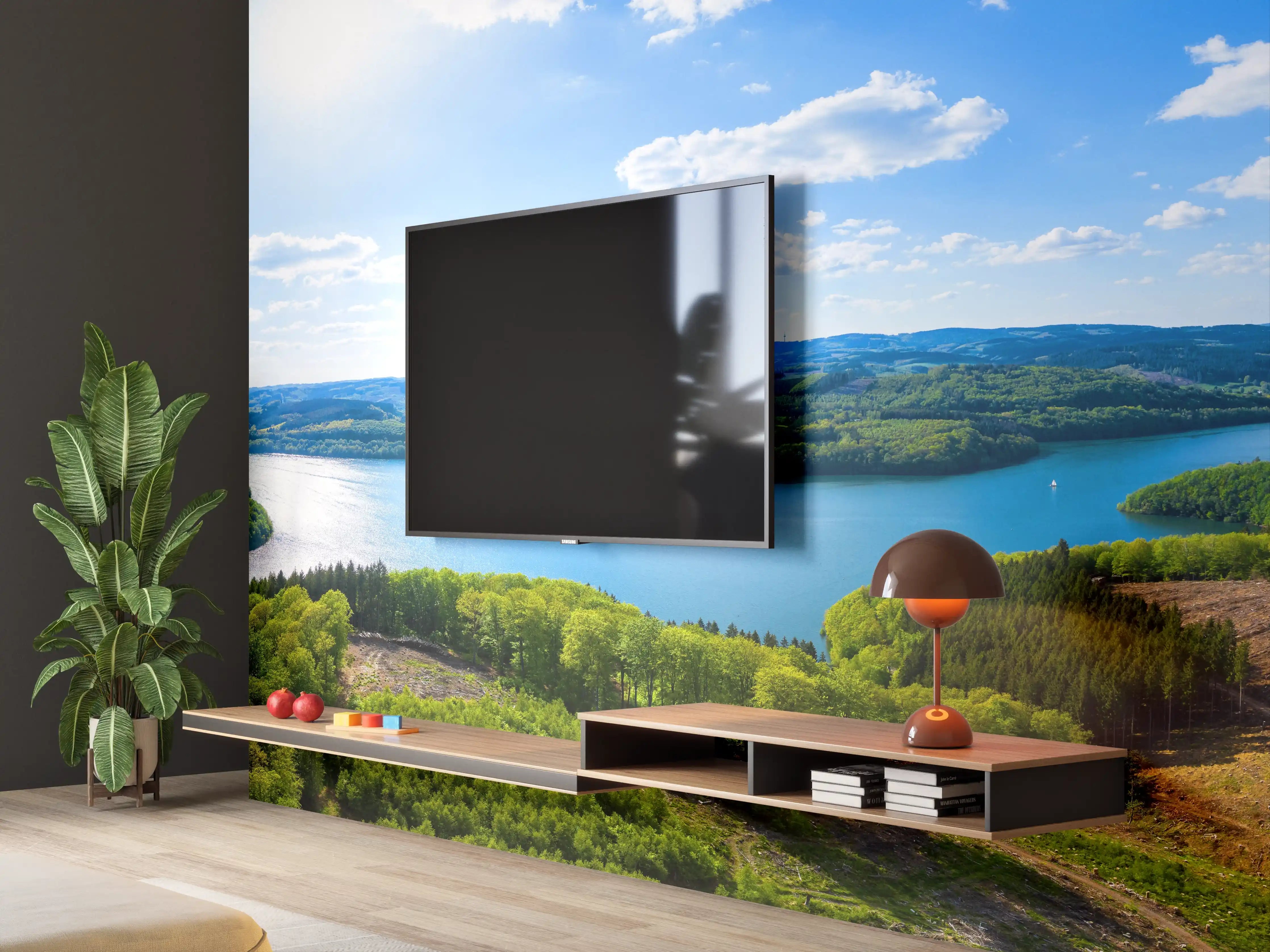Wandverkleidung Wohnzimmer - Der Bigge See im Frühling - Deutschland