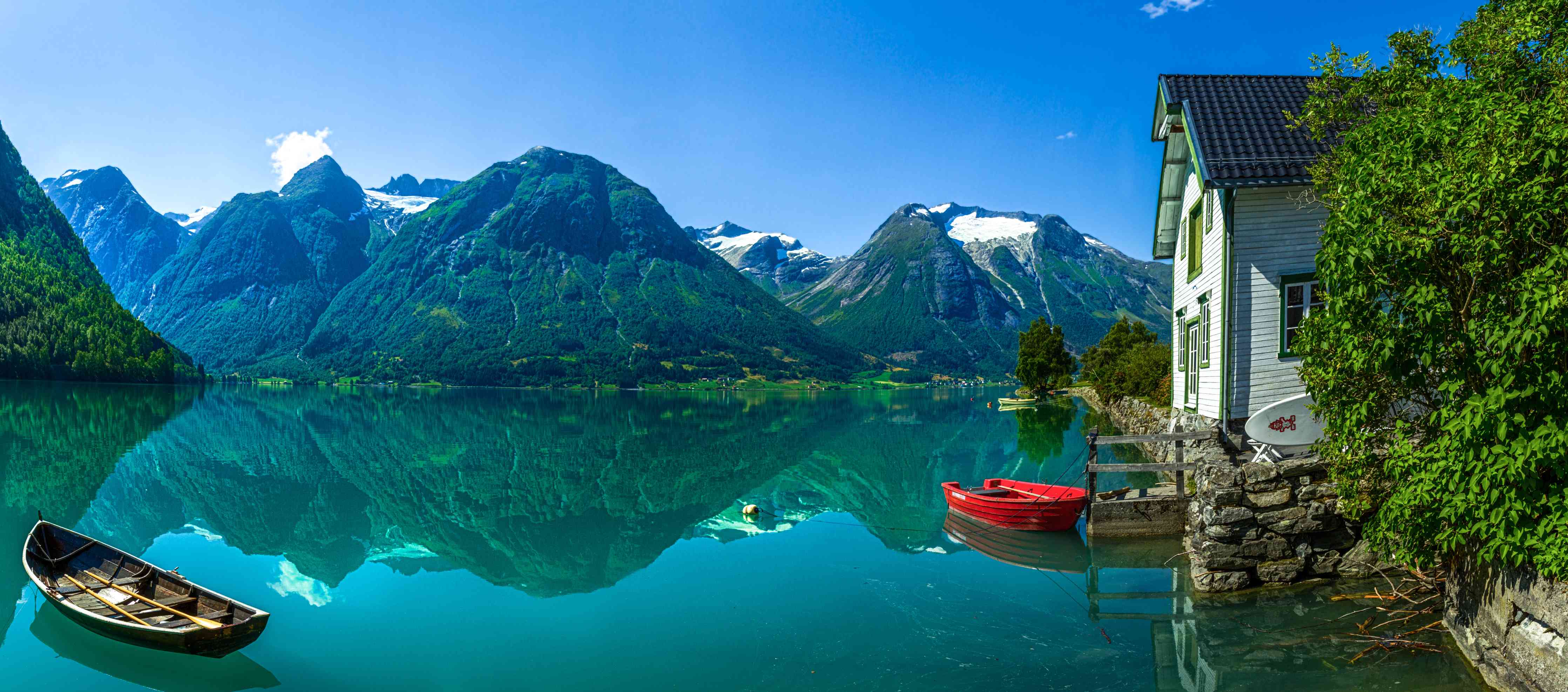 Wandverkleidung Wohnzimmer-Der Gletschersee