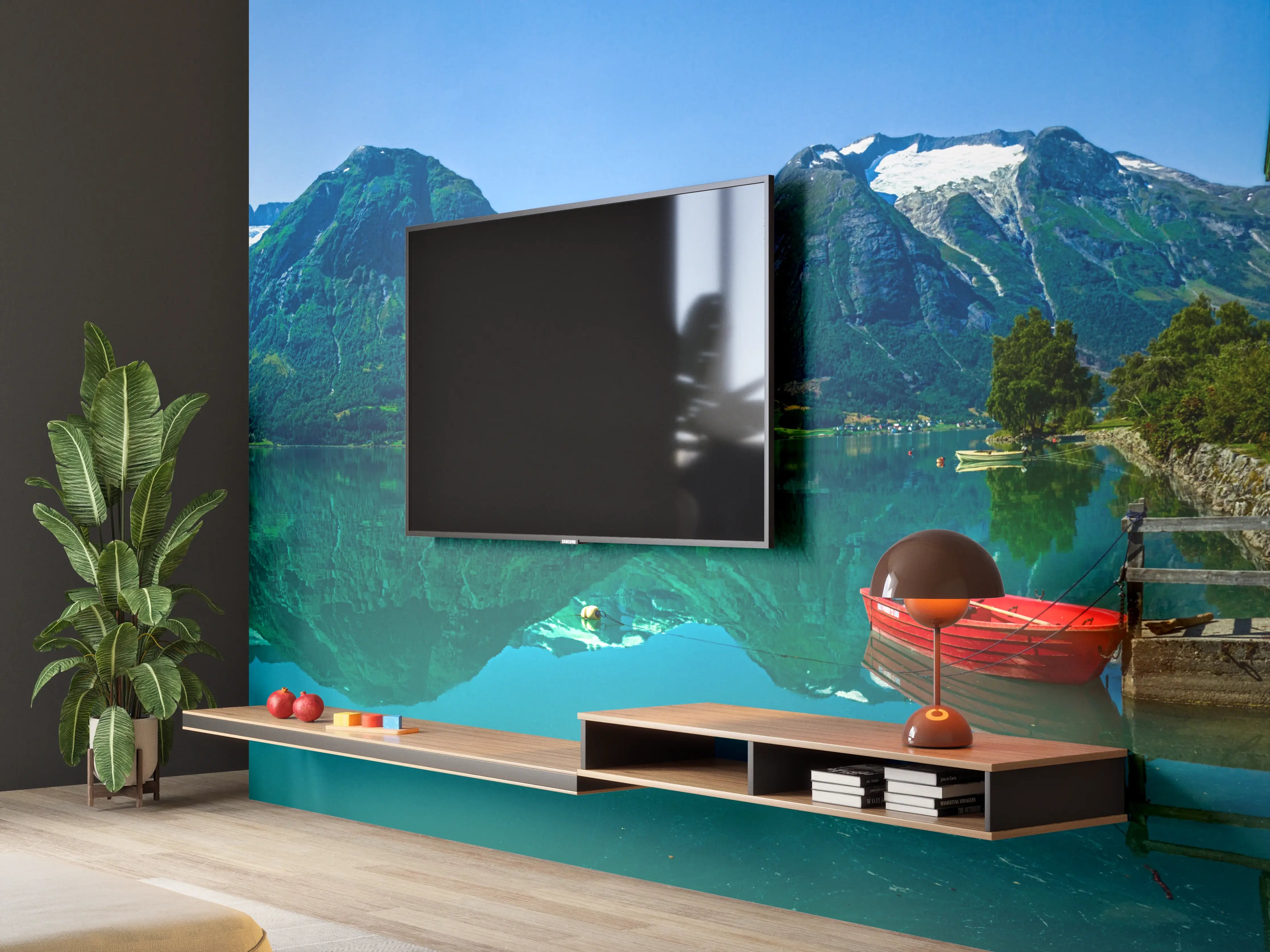 Wandverkleidung Wohnzimmer - Der Gletschersee