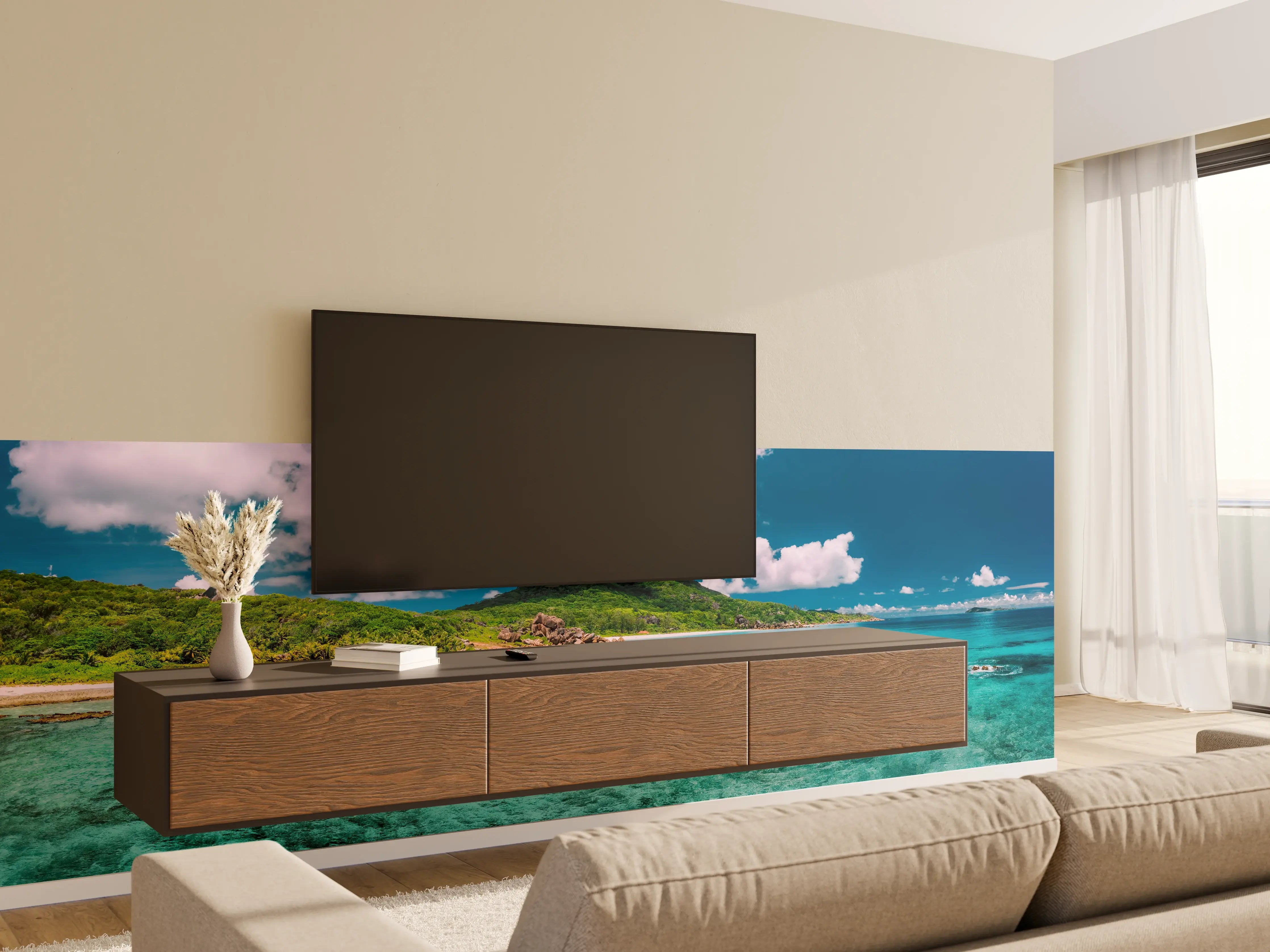Wandverkleidung Wohnzimmer - Der Strand Grand Anse - La Digue