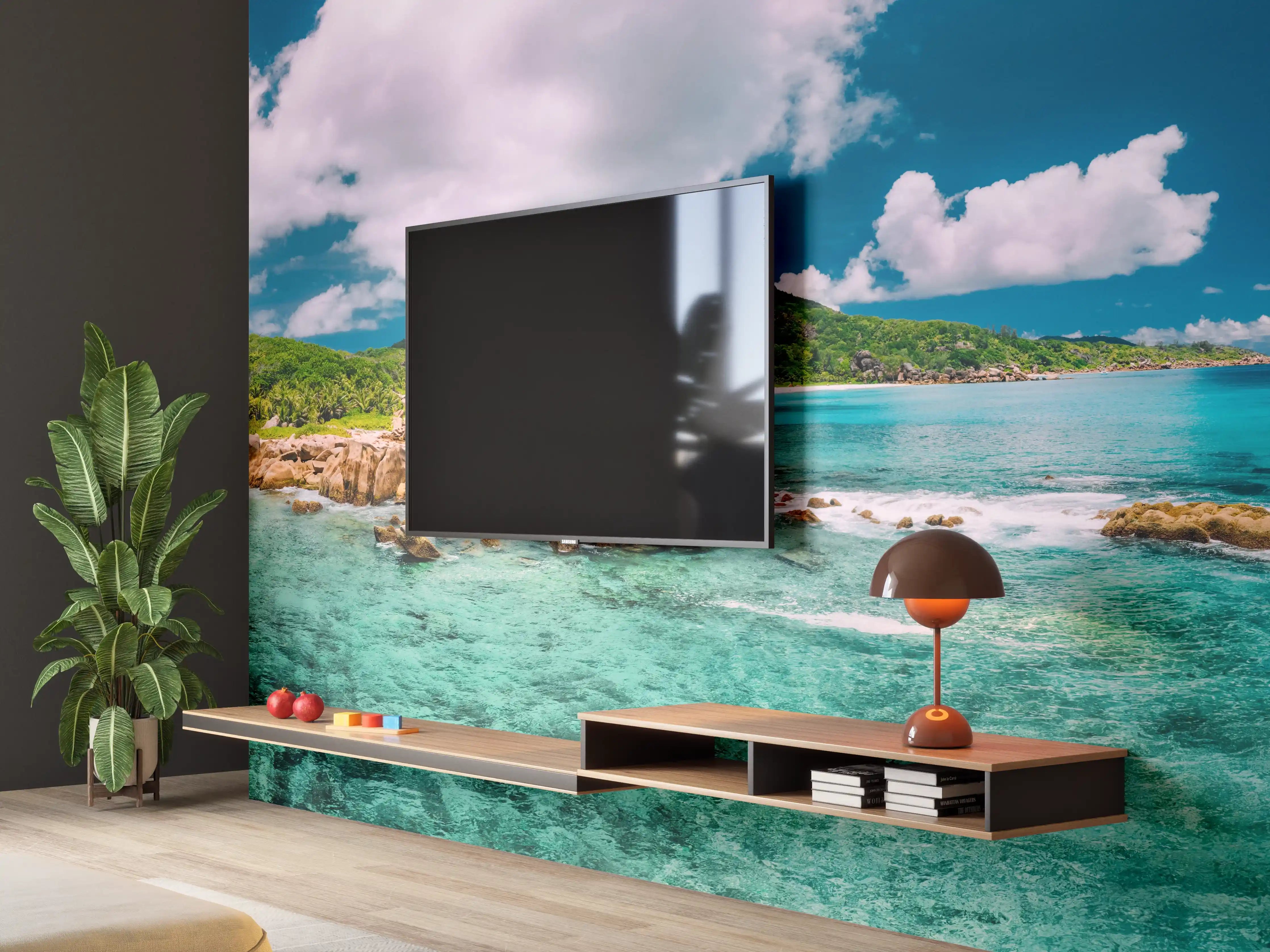 Wandverkleidung Wohnzimmer - Der Strand Grand Anse - La Digue