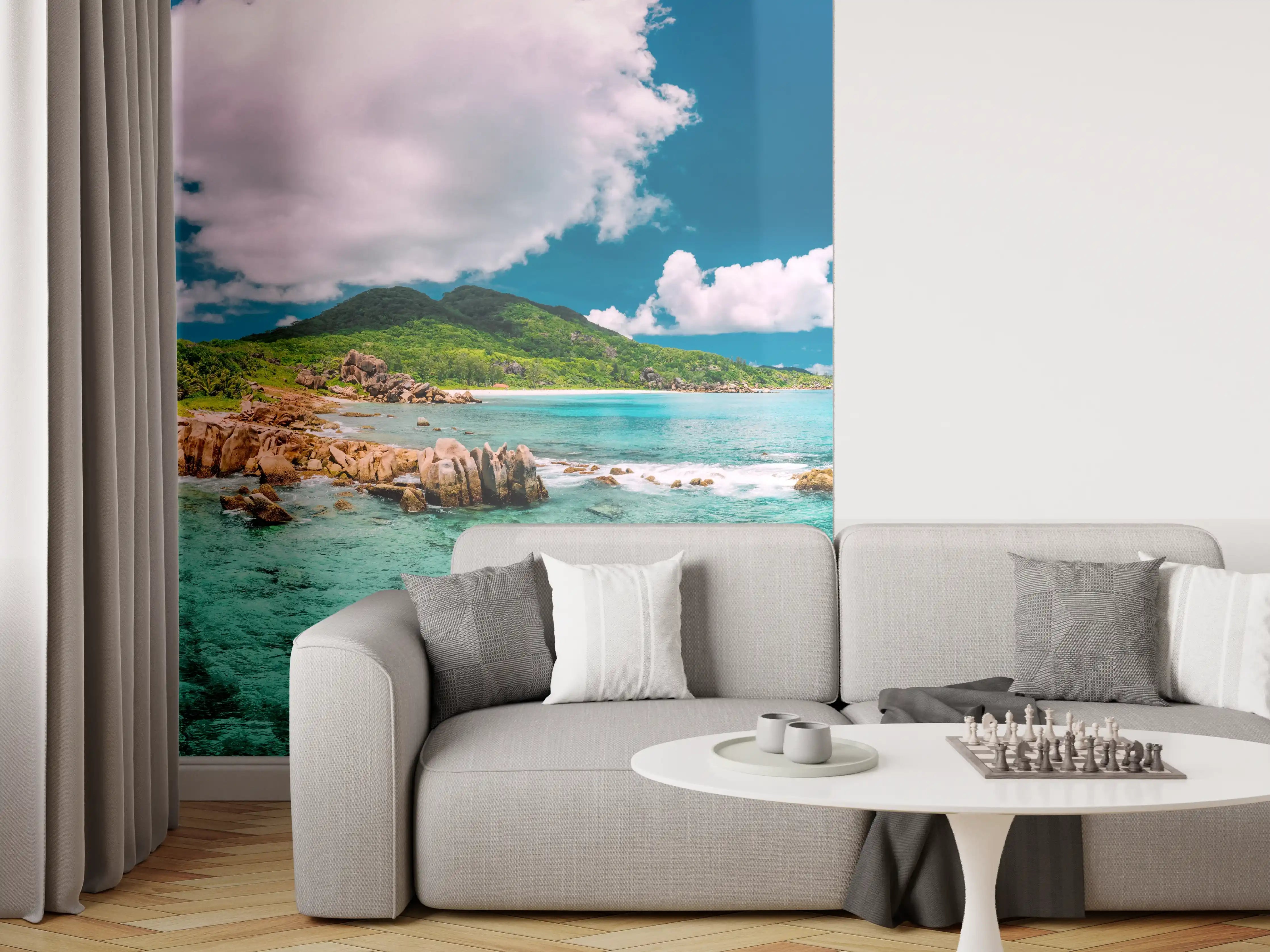 Wandverkleidung Wohnzimmer - Der Strand Grand Anse - La Digue