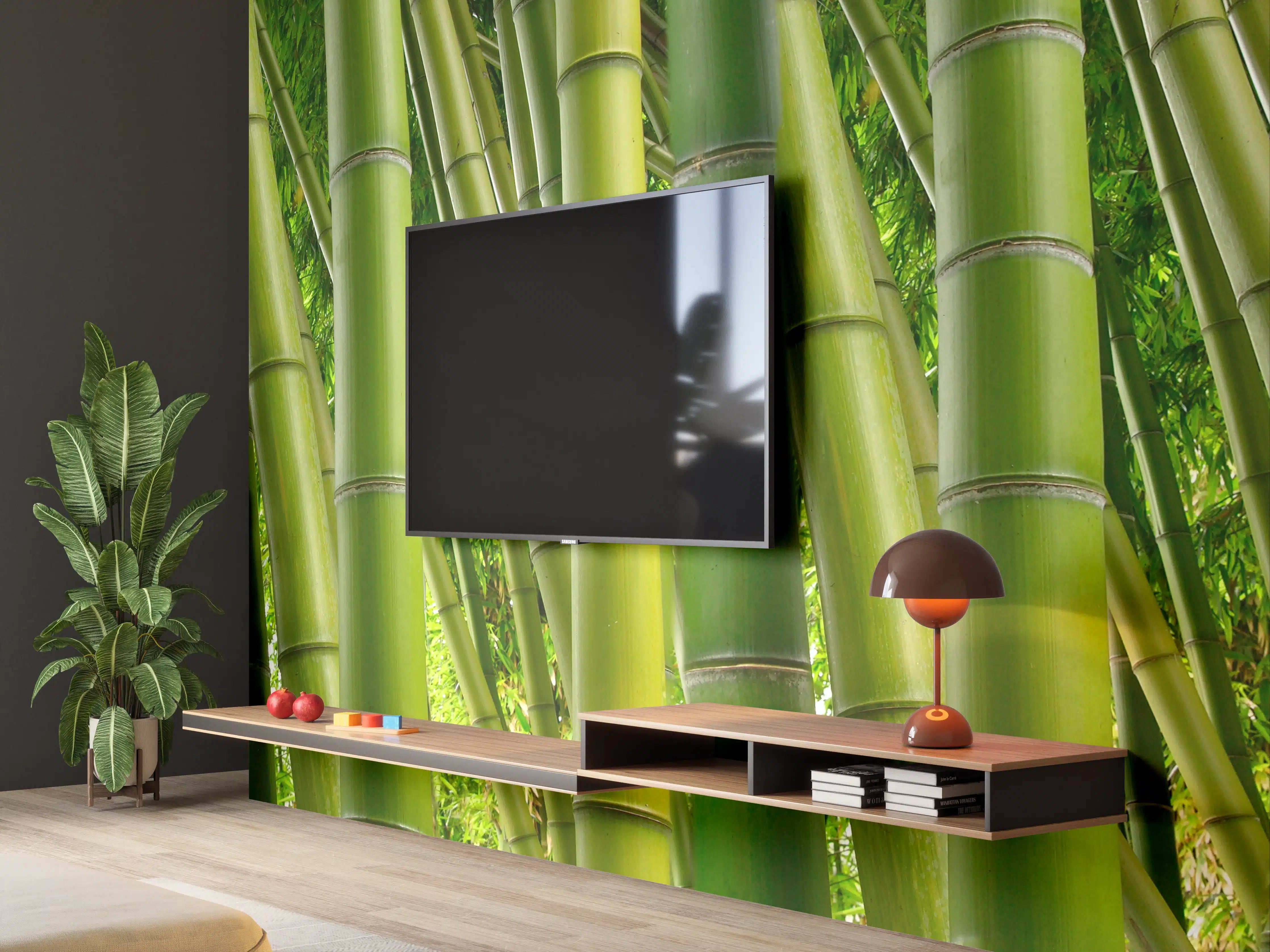 Wandverkleidung Wohnzimmer - Dichter Bambus-Dschungel