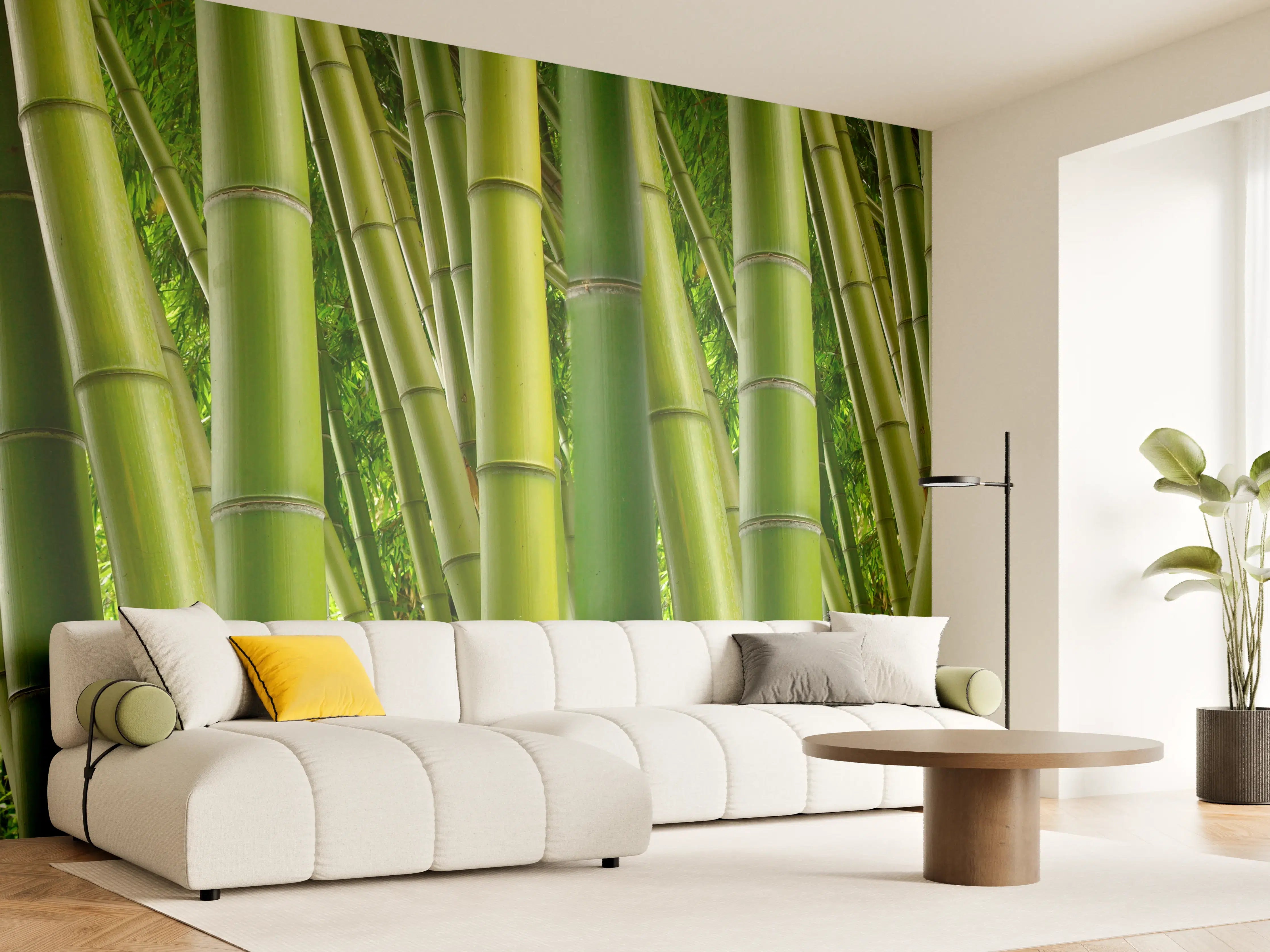 Wandverkleidung Wohnzimmer - Dichter Bambus-Dschungel