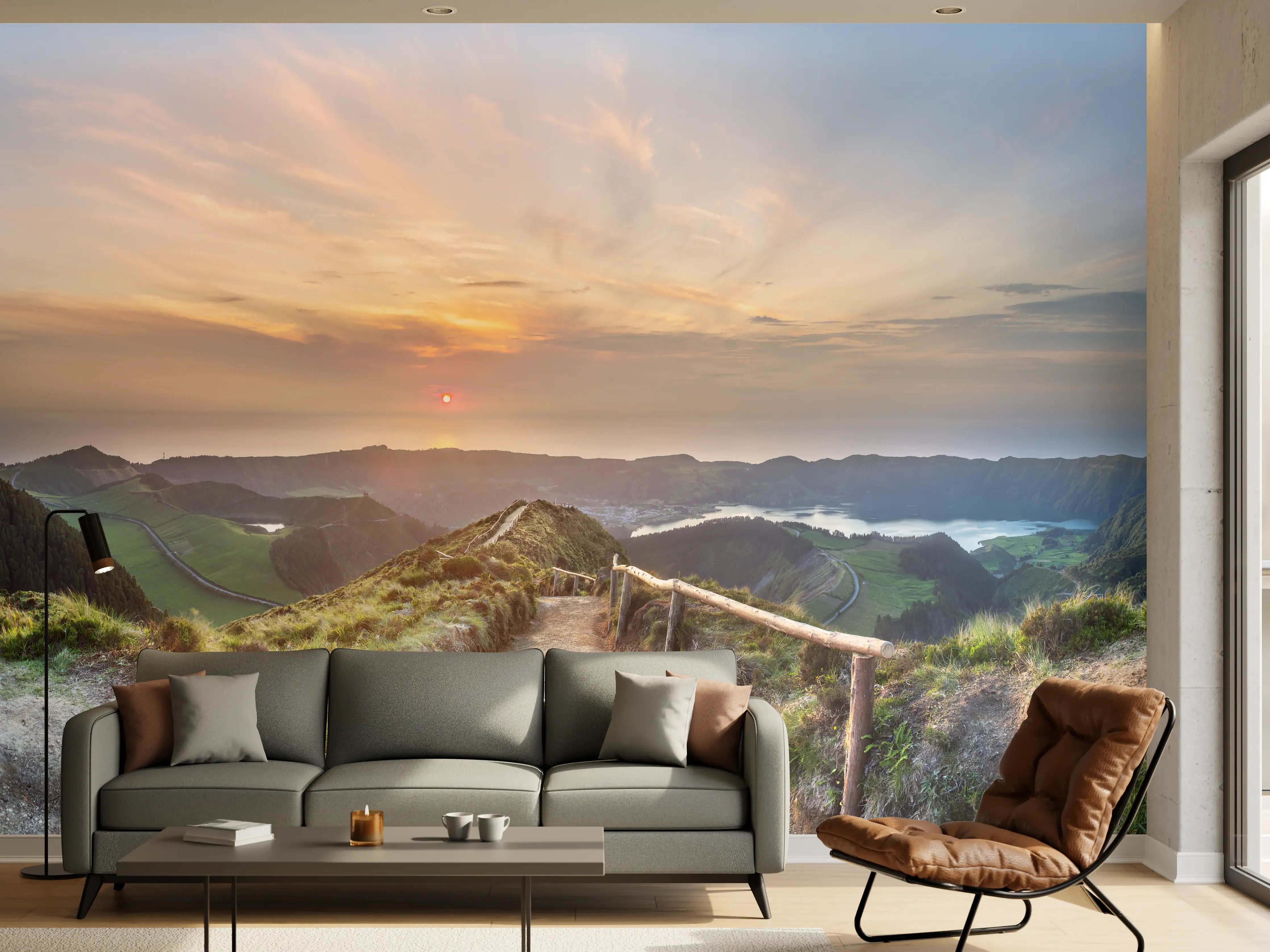 Wandverkleidung Wohnzimmer - Die Insel Sao Miguel und der See Ponta Delgada