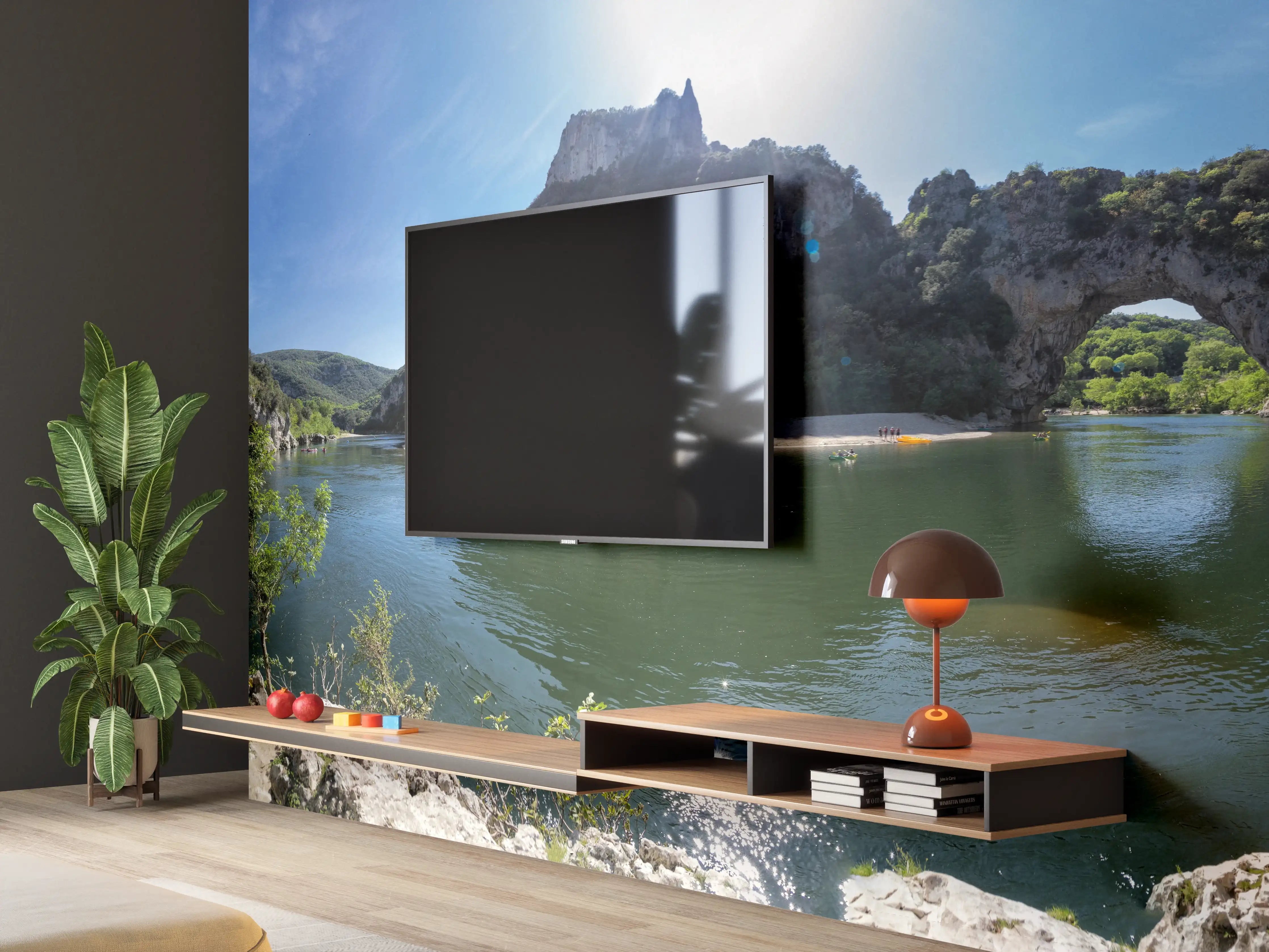 Wandverkleidung Wohnzimmer - Die Schluchten der Ardèche - Frankreich