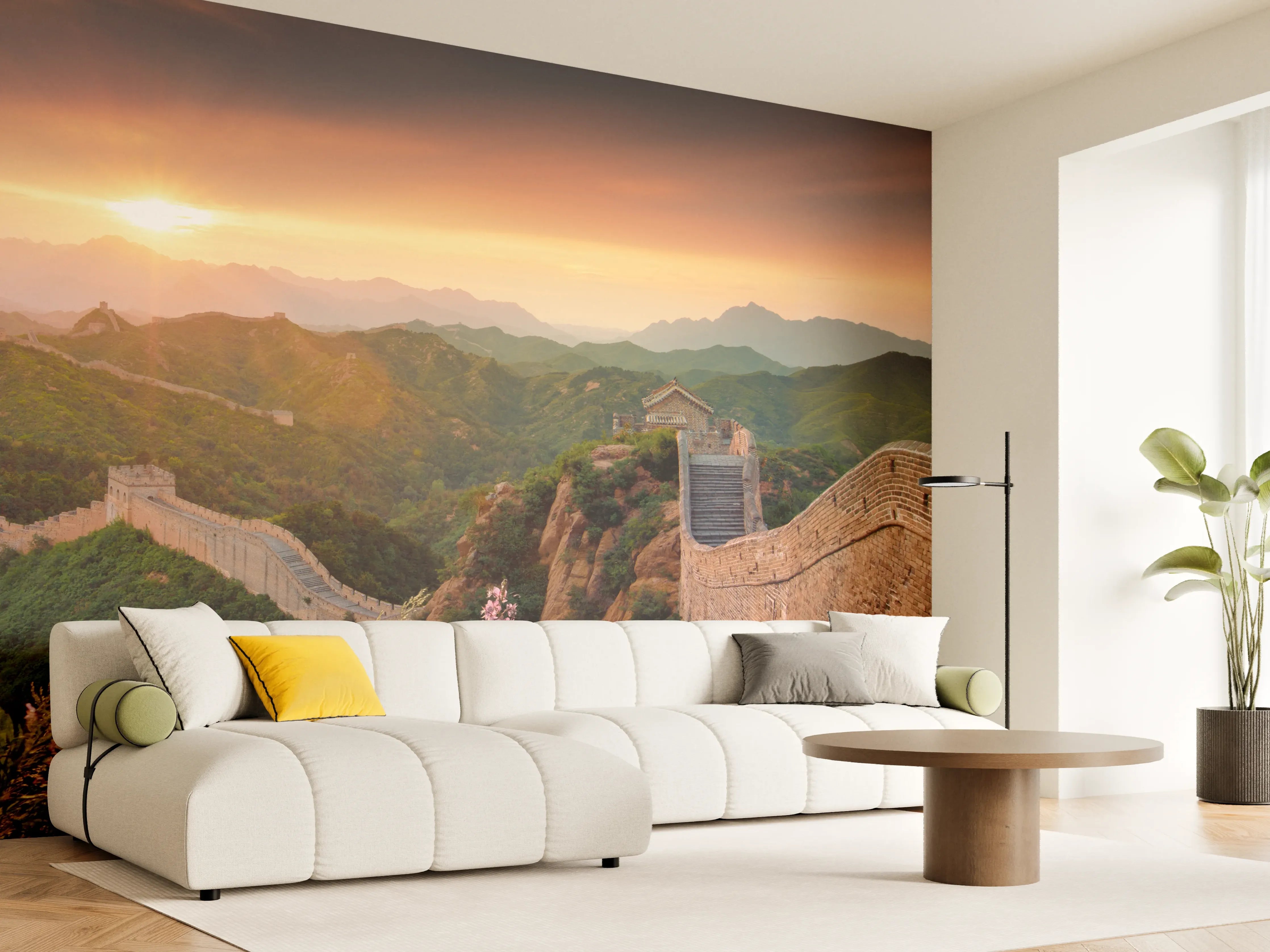 Wandverkleidung Wohnzimmer - Die beeindruckende Chinesische Mauer bei Sonnenuntergang