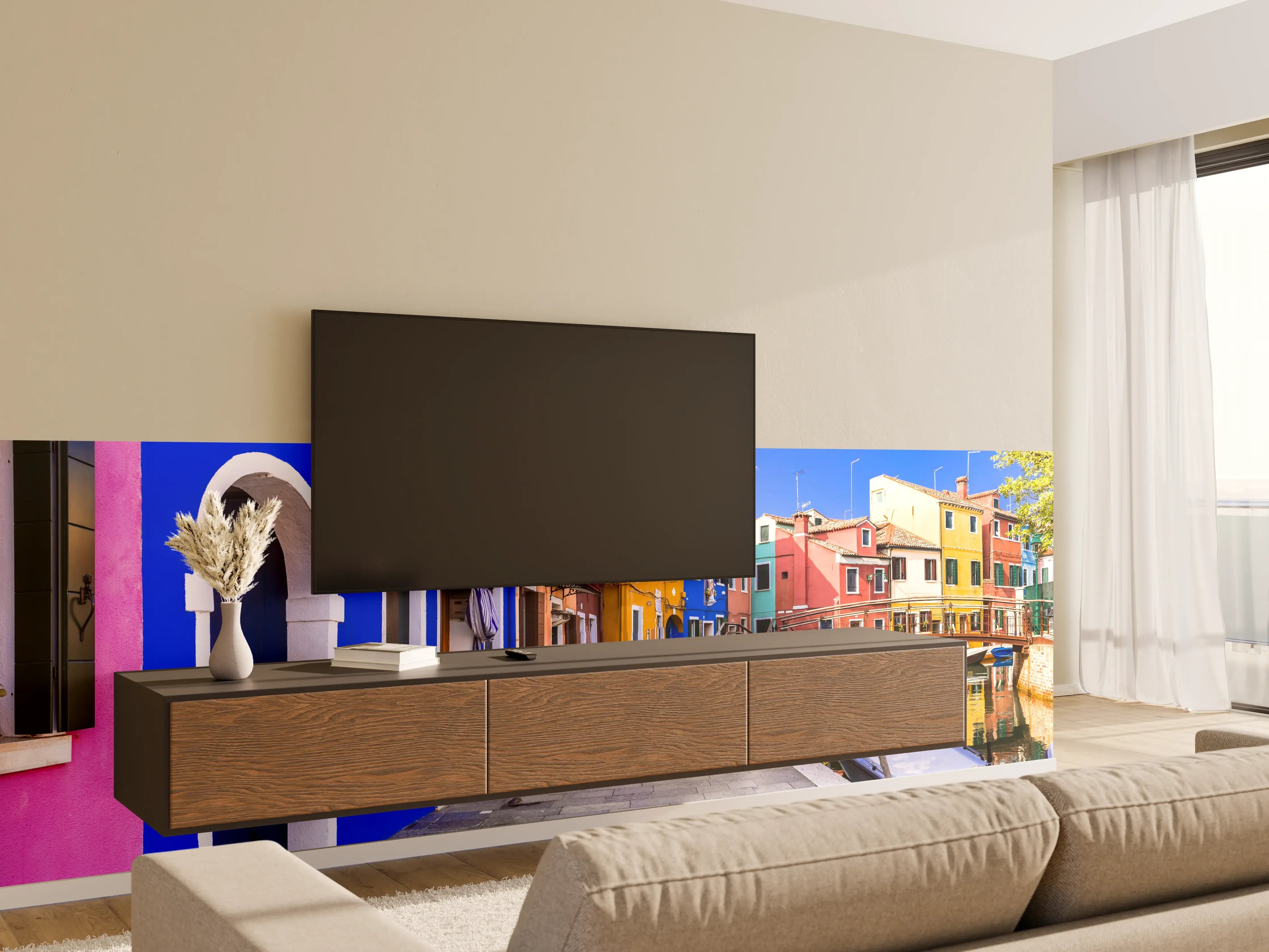 Wandverkleidung Wohnzimmer - Die farbenfrohe Insel Burano