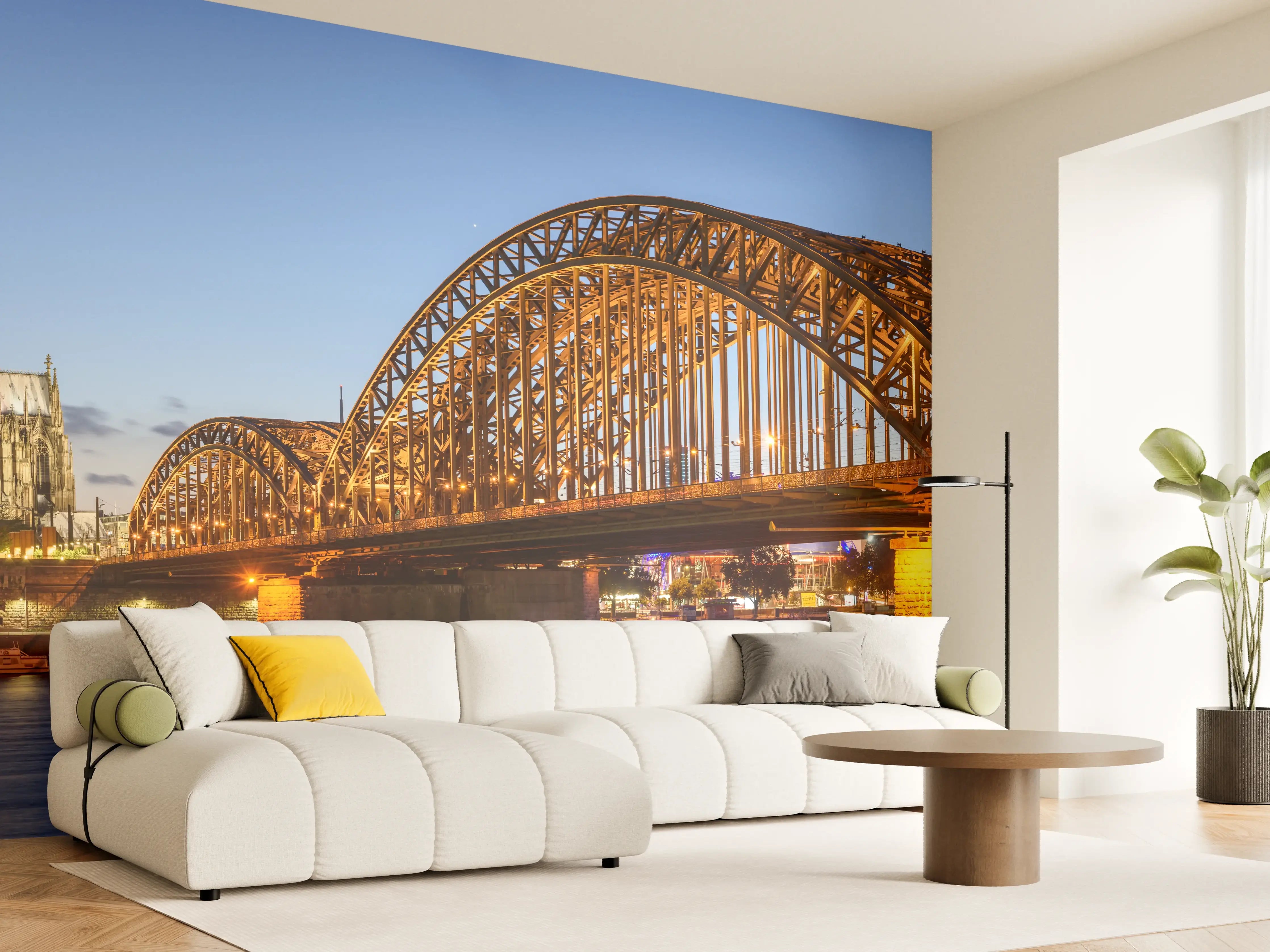 Wandverkleidung Wohnzimmer - Dombrücke in Köln - Deutschland