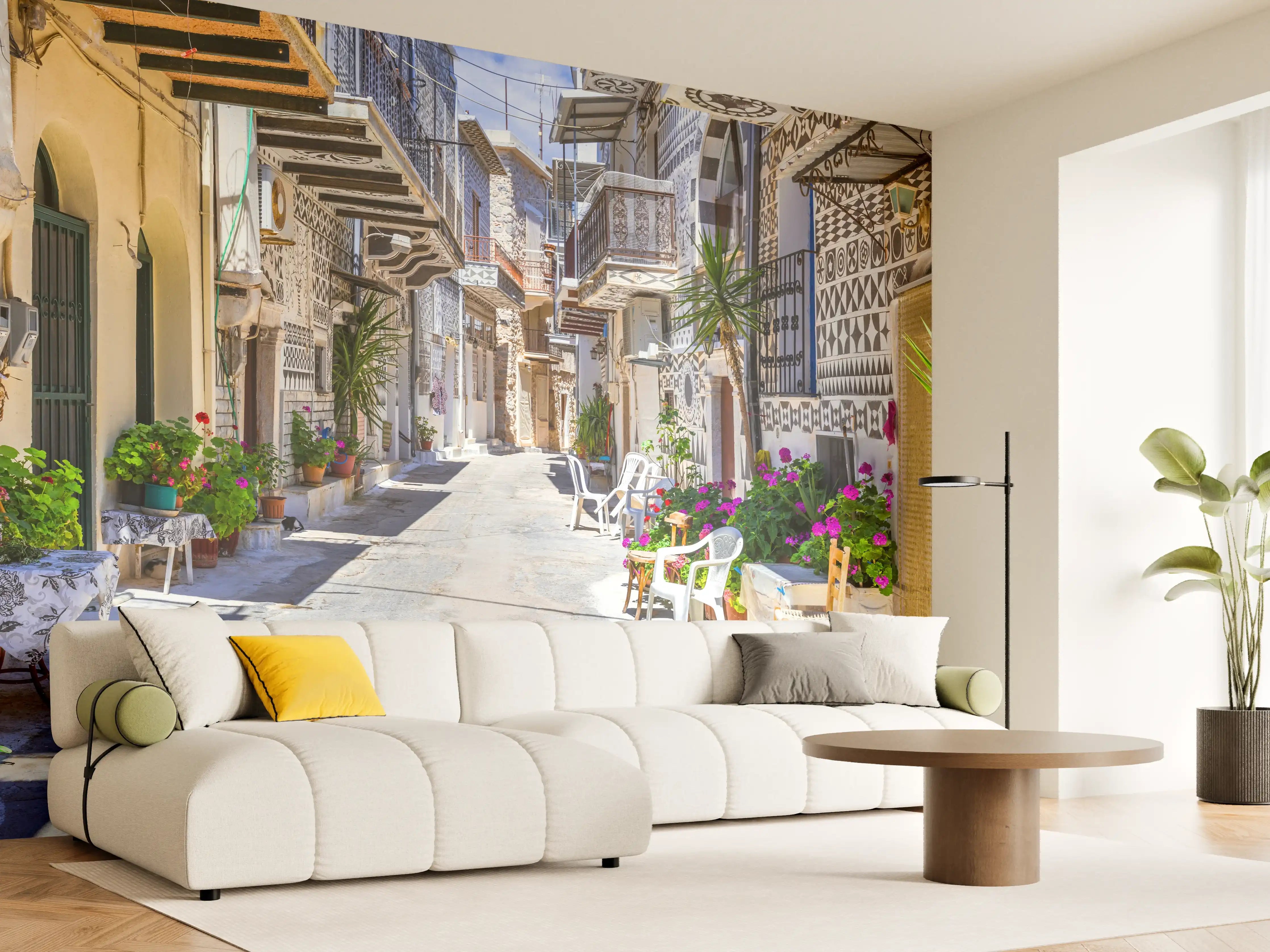 Wandverkleidung Wohnzimmer - Dorf Pyrgi in Griechenland