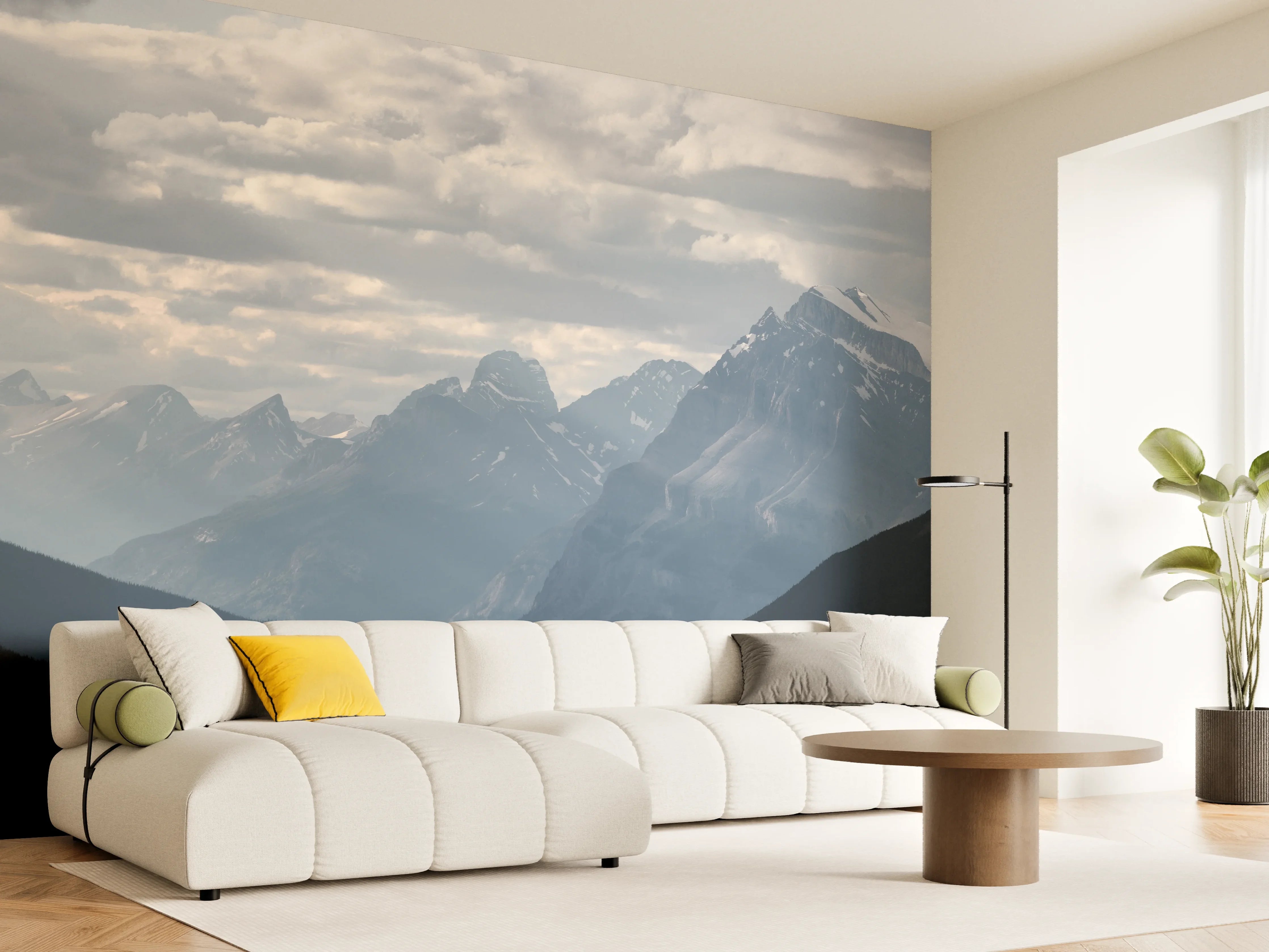Wandverkleidung Wohnzimmer - Dramatische Landschaft entlang der Icefields Park