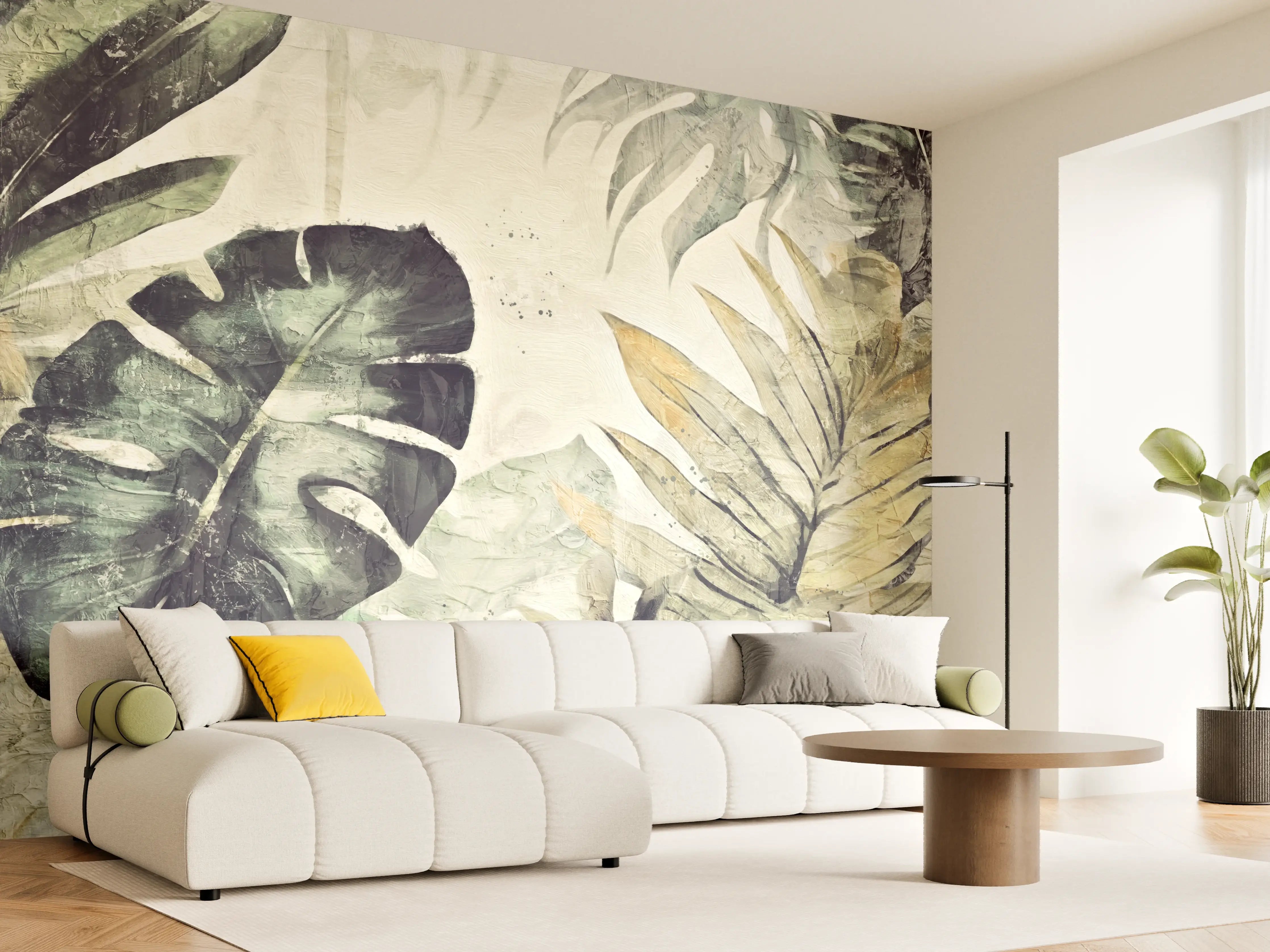 Wandverkleidung Wohnzimmer - Dschungel inspiriert Wanddekoration