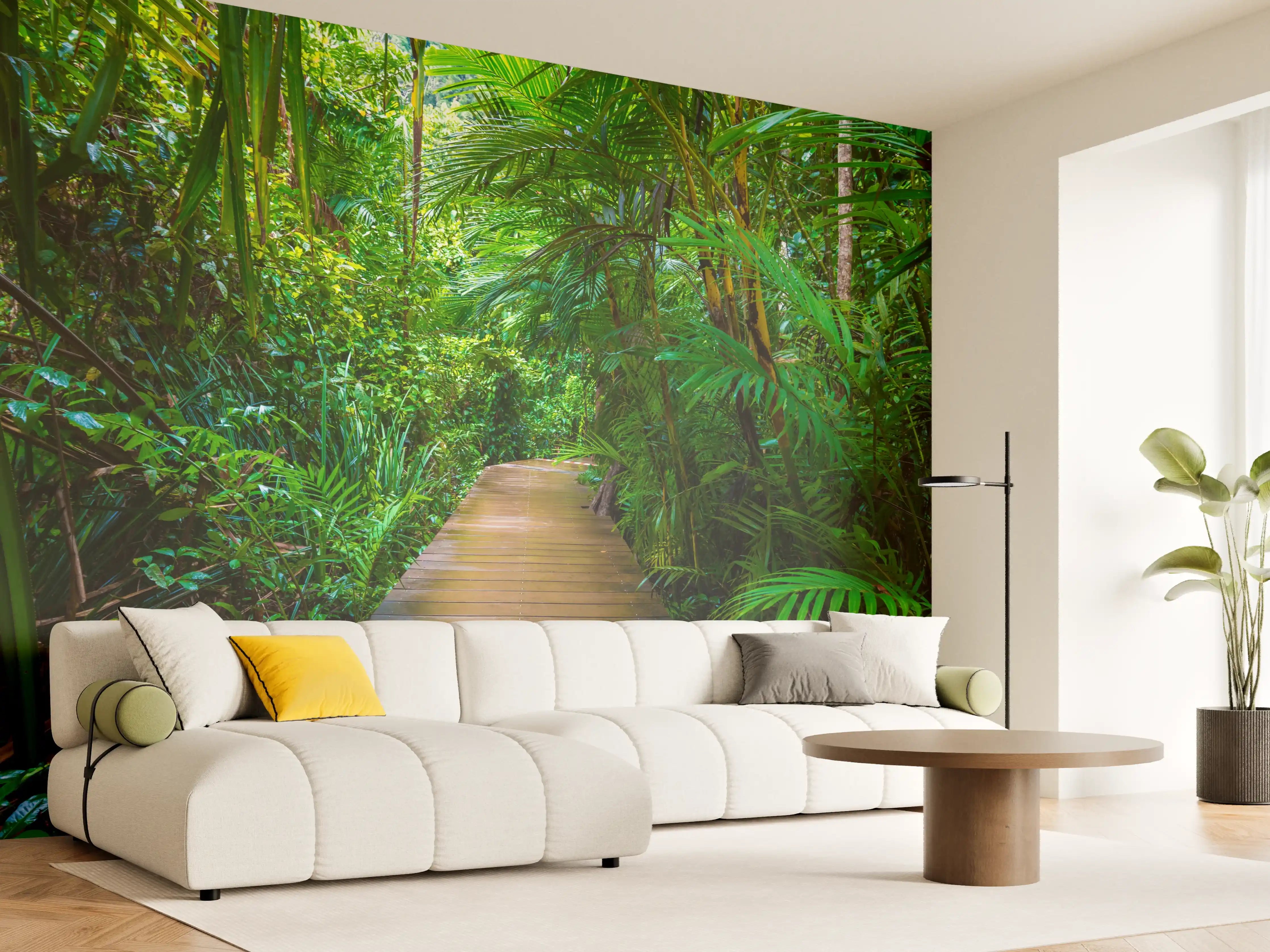 Wandverkleidung Wohnzimmer - Dschungelpfad im Regenwald