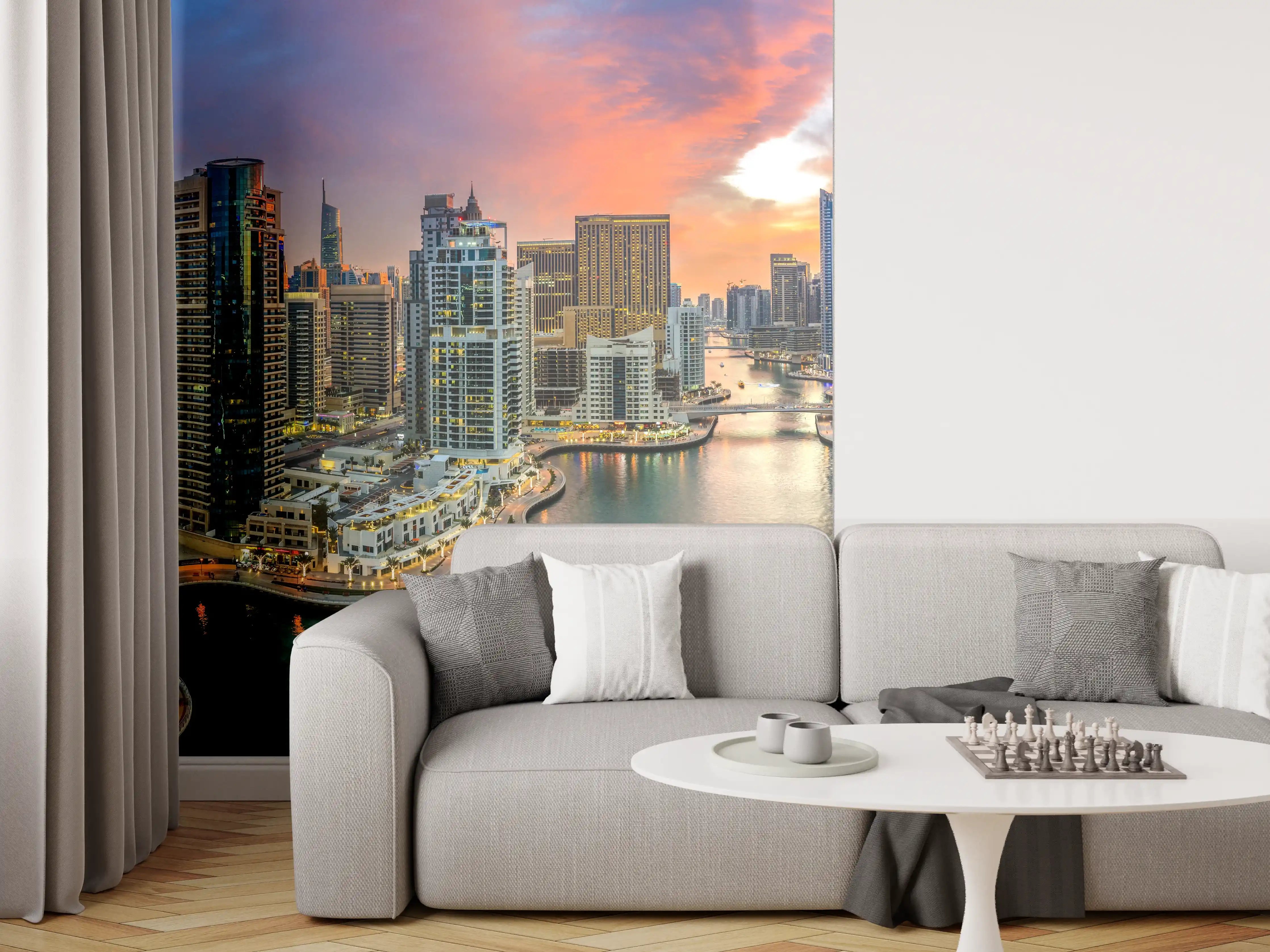Wandverkleidung Wohnzimmer - Dubai Yachthafen