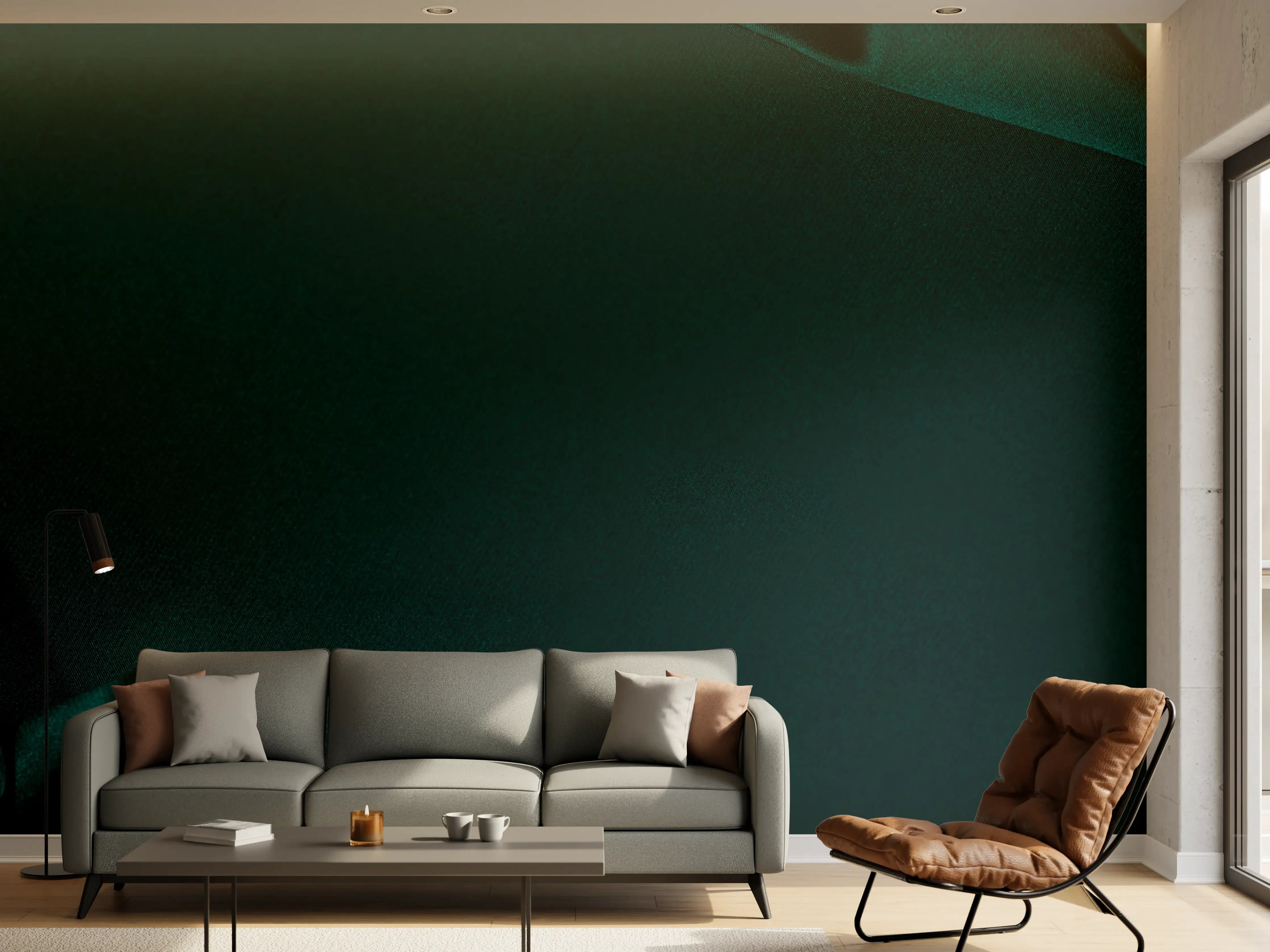Wandverkleidung Wohnzimmer - Dunkelblauer Seidensatin Luxus