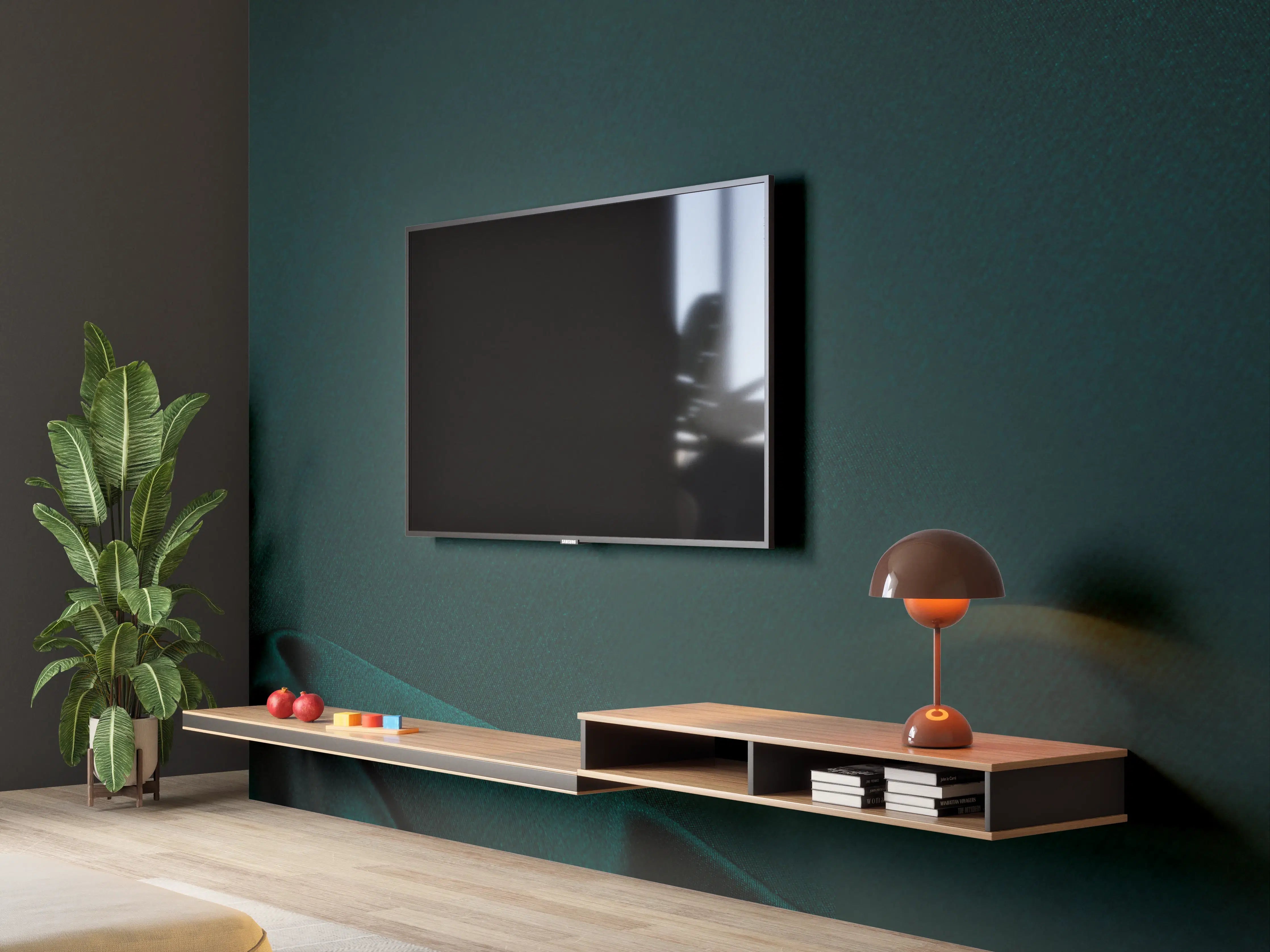 Wandverkleidung Wohnzimmer - Dunkelblauer Seidensatin Luxus