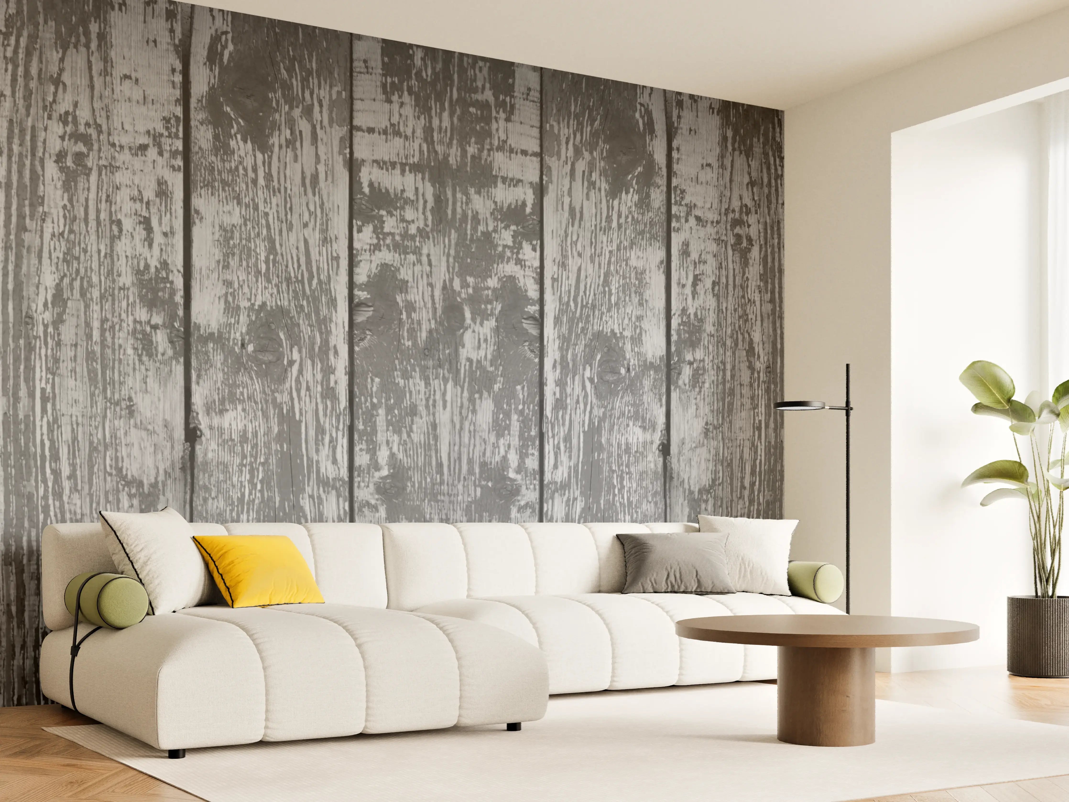 Wandverkleidung Wohnzimmer - Dunkelgrauer Holzhintergrund