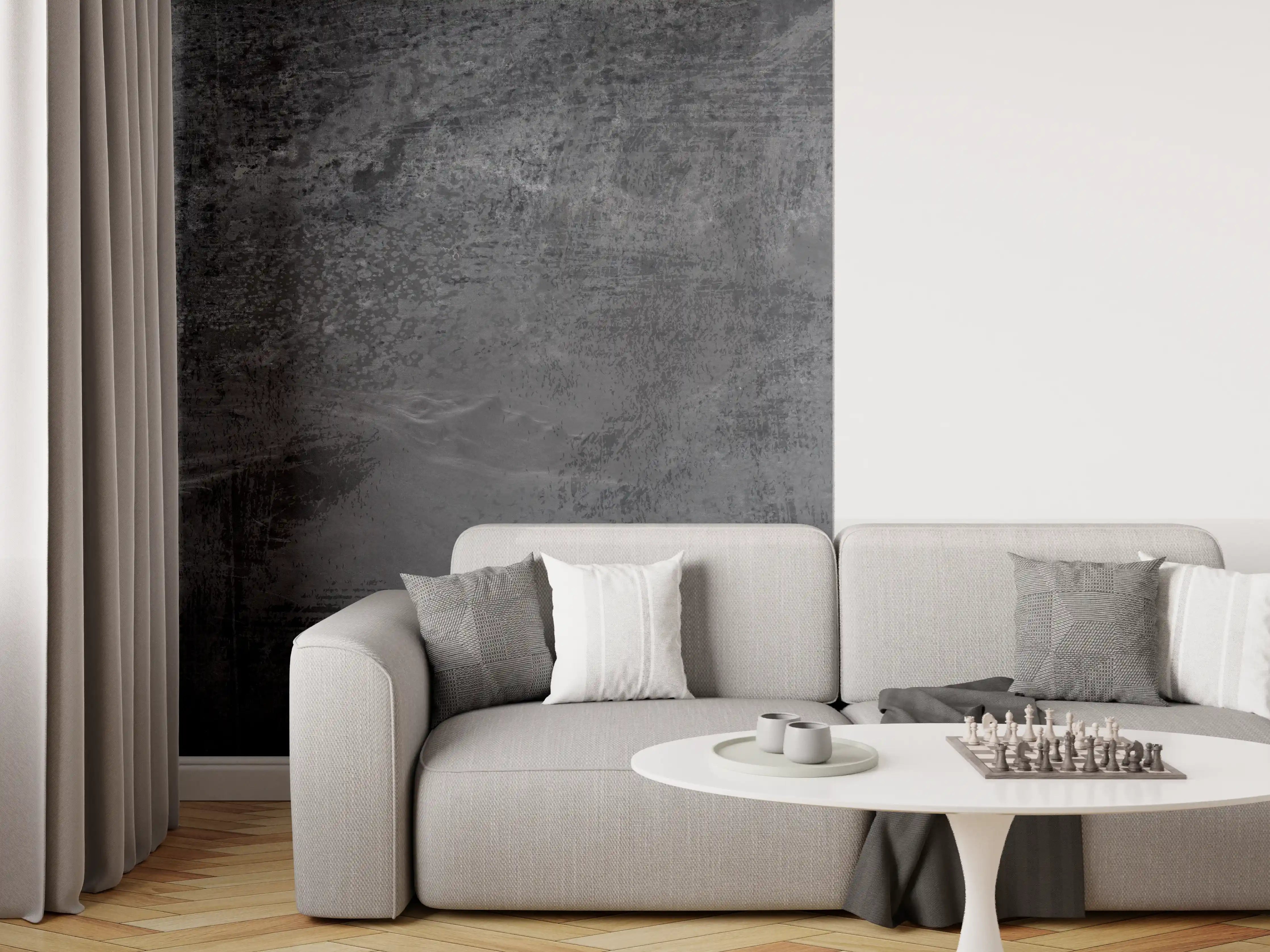 Wandverkleidung Wohnzimmer - Dunkelgrauer Zement-Hintergrund
