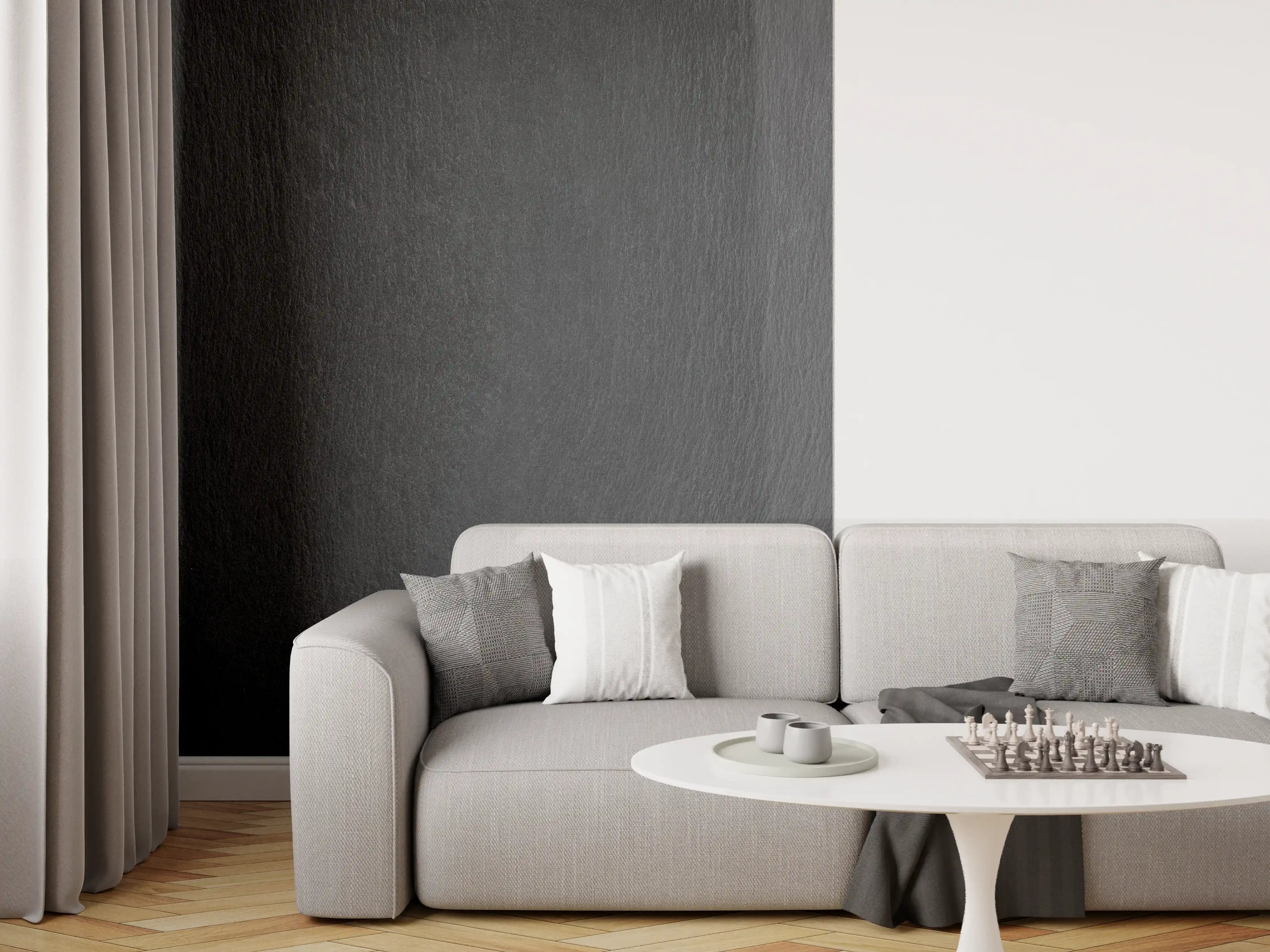 Wandverkleidung Wohnzimmer - Dunkle Holzoptik - Elegante Wandgestaltung