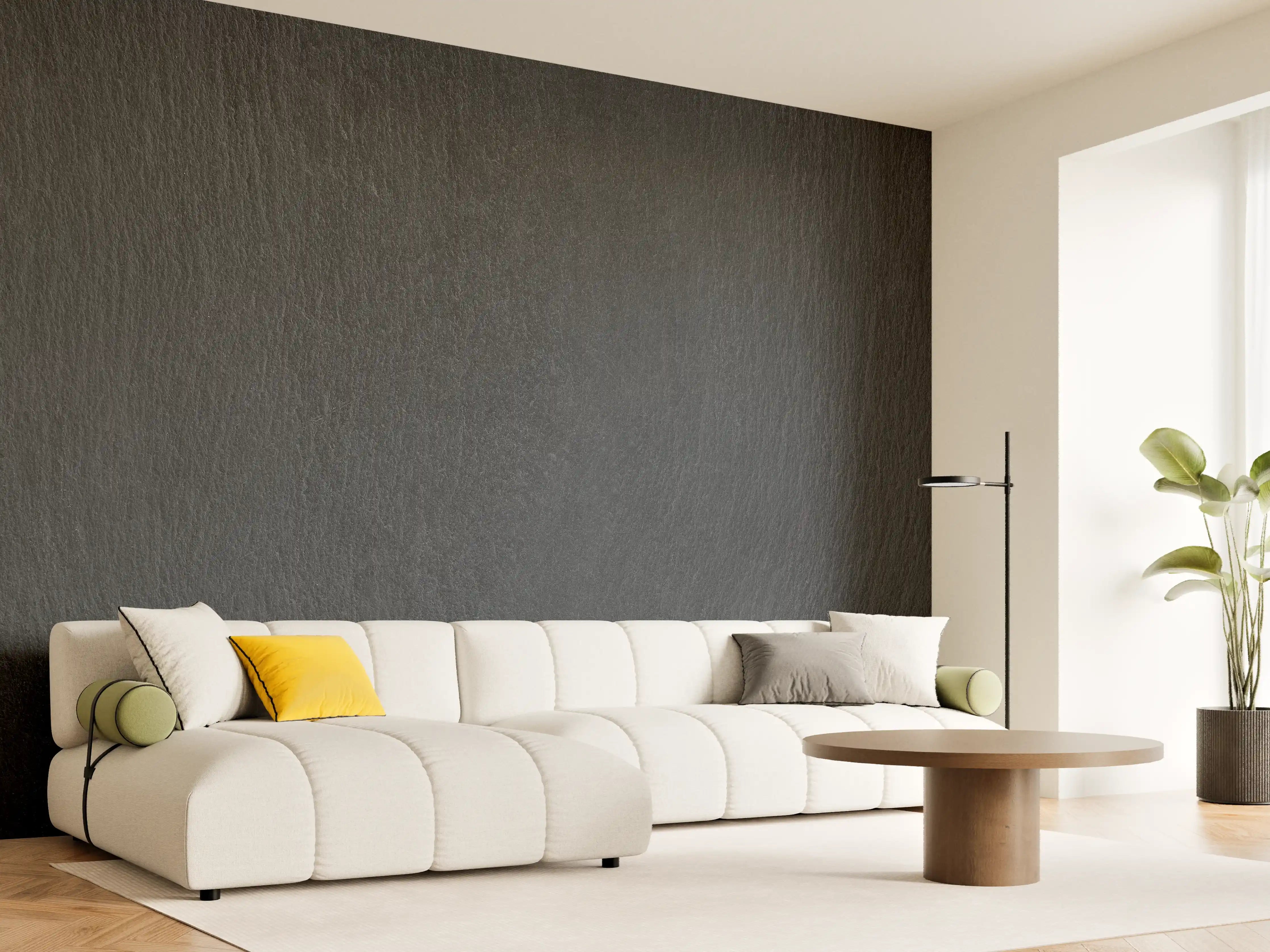 Wandverkleidung Wohnzimmer - Dunkle Holzoptik - Elegante Wandgestaltung