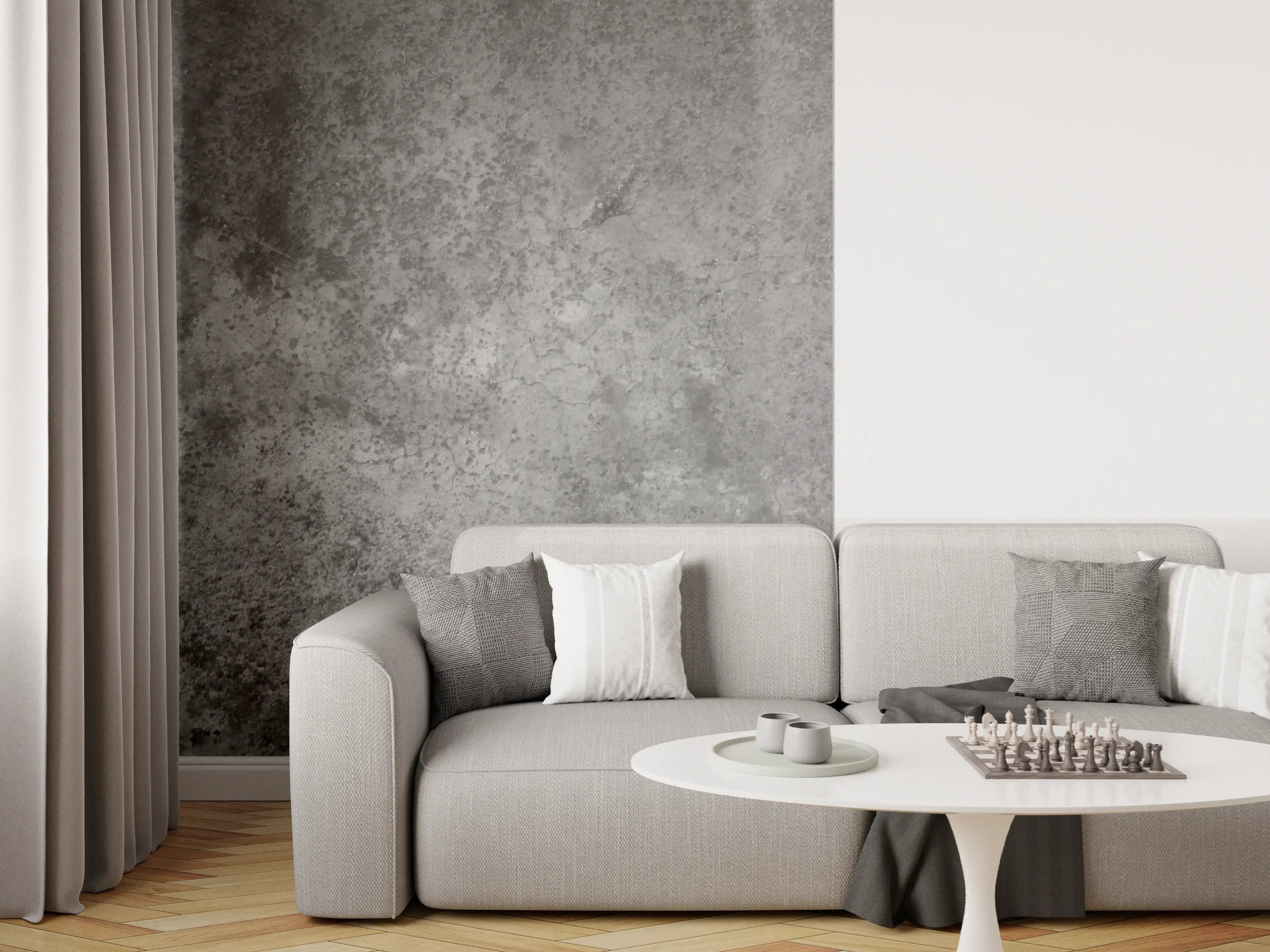 Wandverkleidung Wohnzimmer - Dunkle alte Zementwand