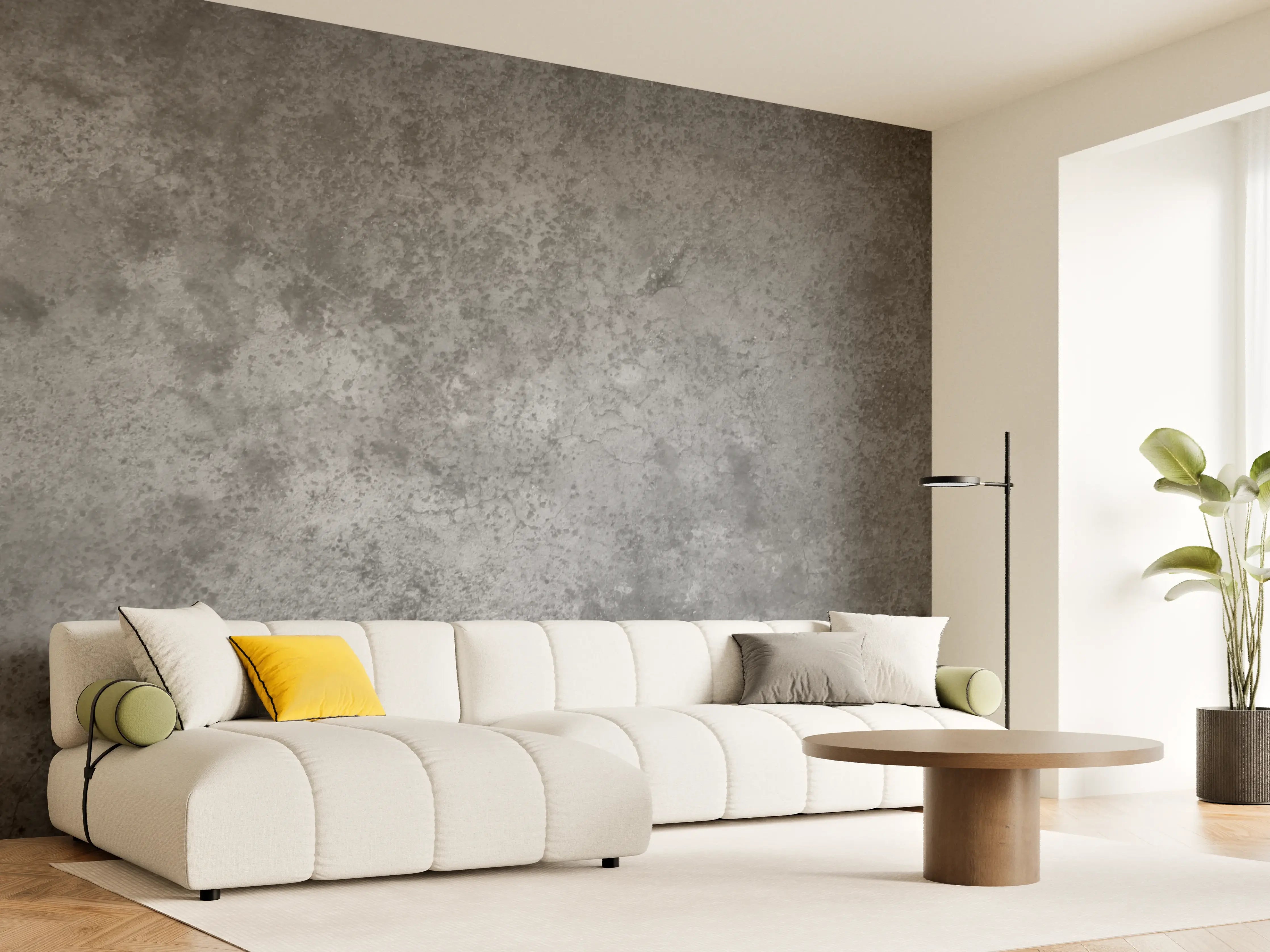 Wandverkleidung Wohnzimmer - Dunkle alte Zementwand