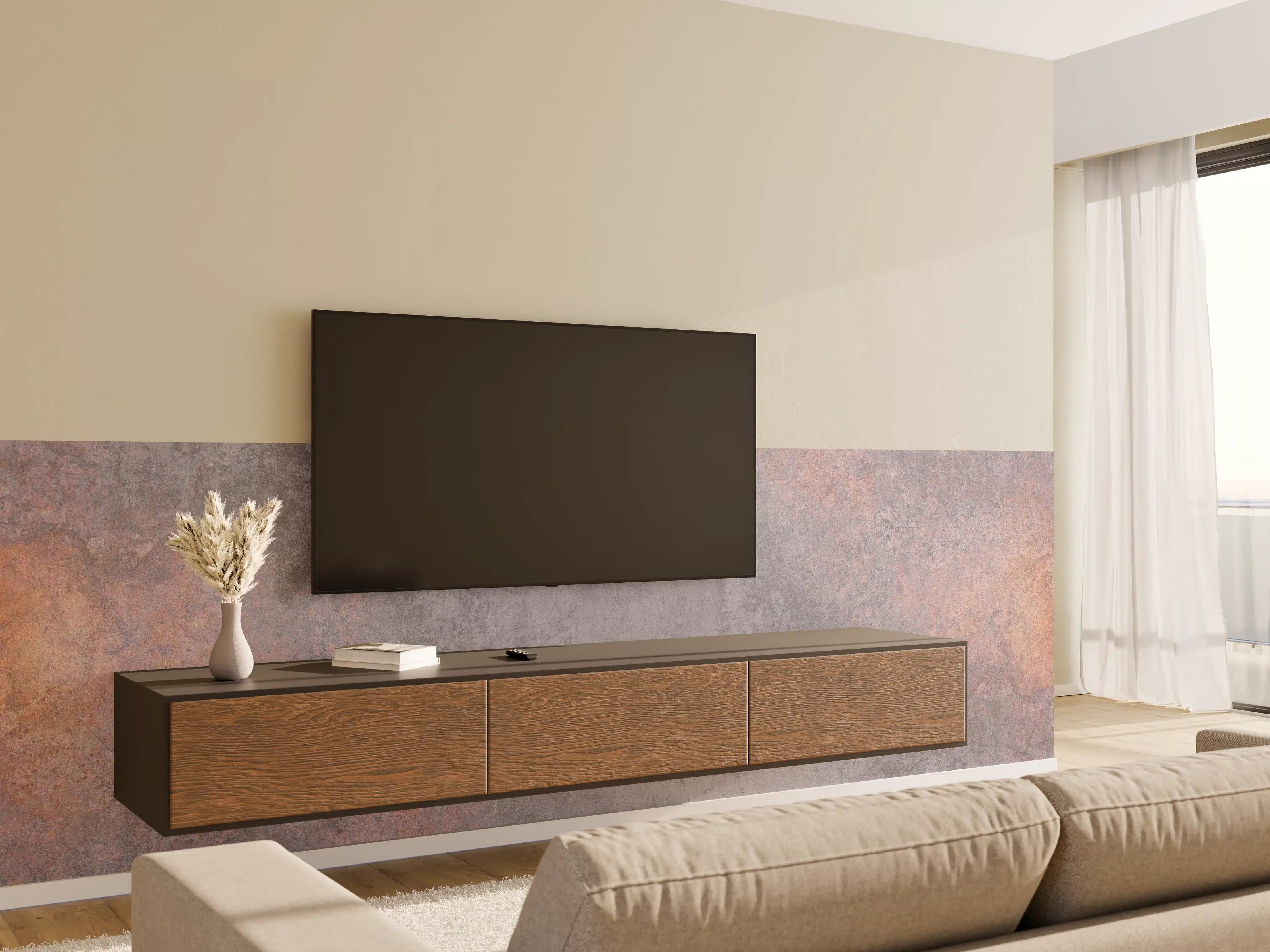 Wandverkleidung Wohnzimmer - Dunklen Metall Steinhintergrund