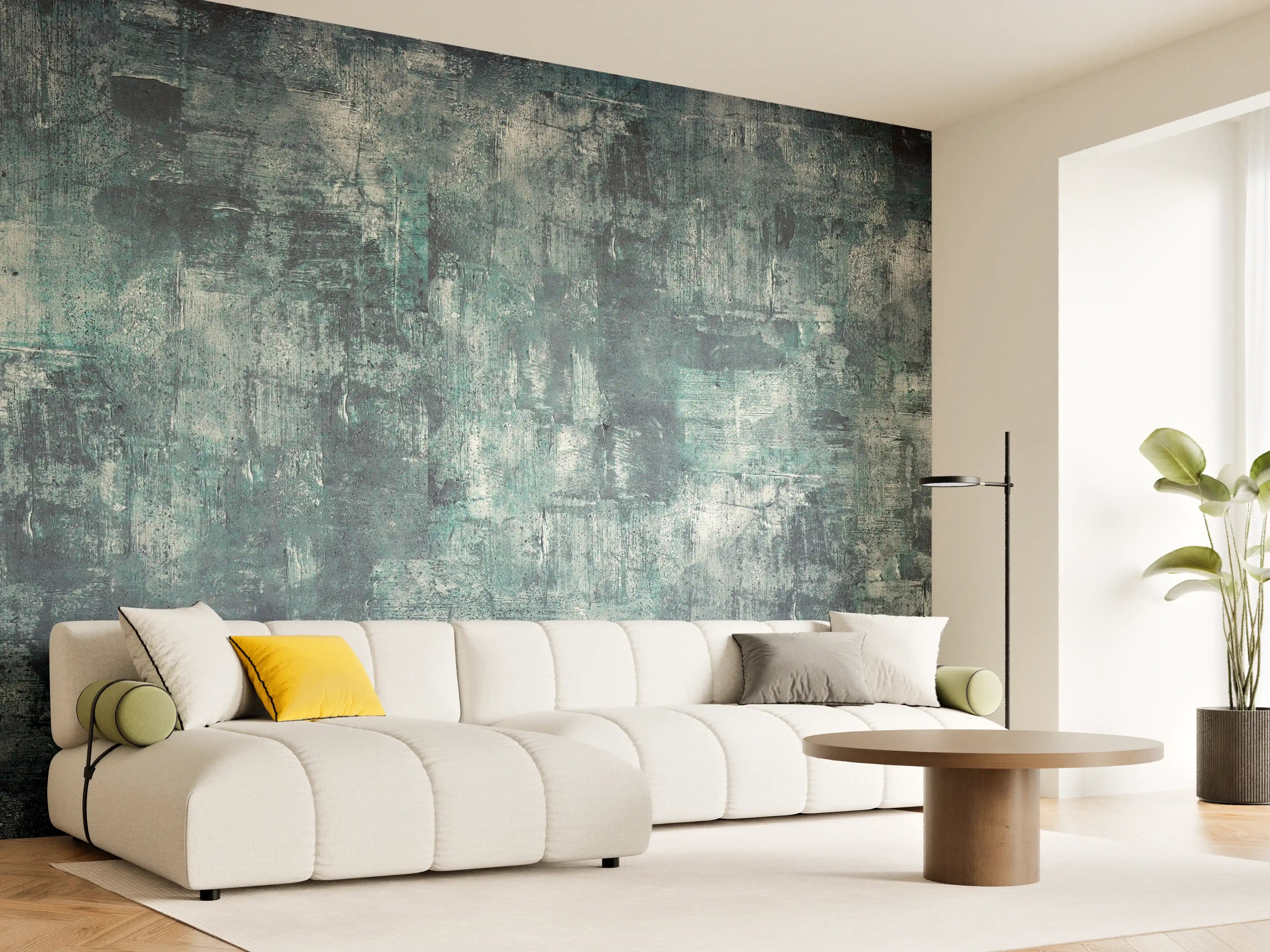 Wandverkleidung Wohnzimmer - Dunkler Öl-Farb Betonlook