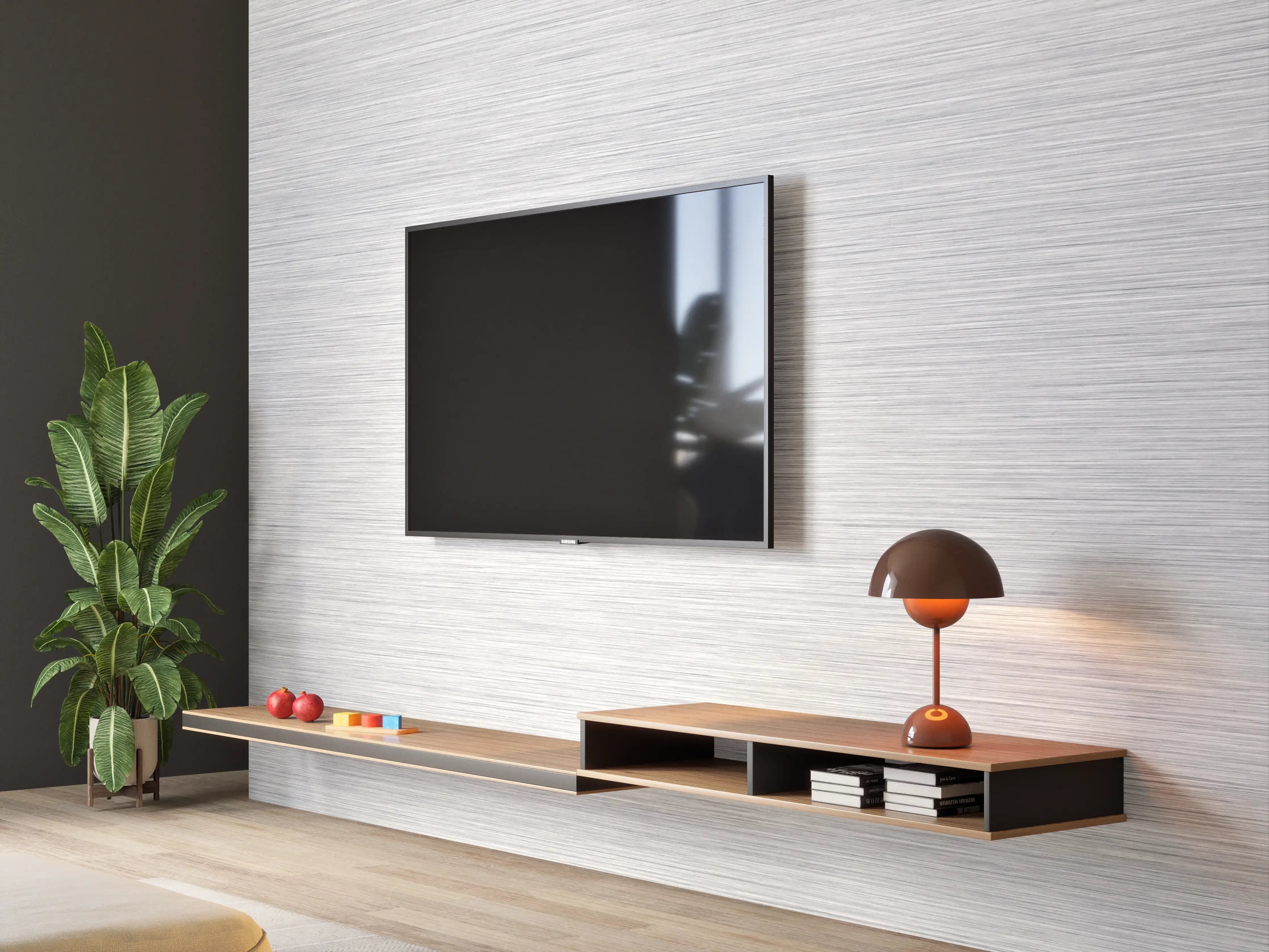 Wandverkleidung Wohnzimmer - Edles Silber mit feiner Struktur