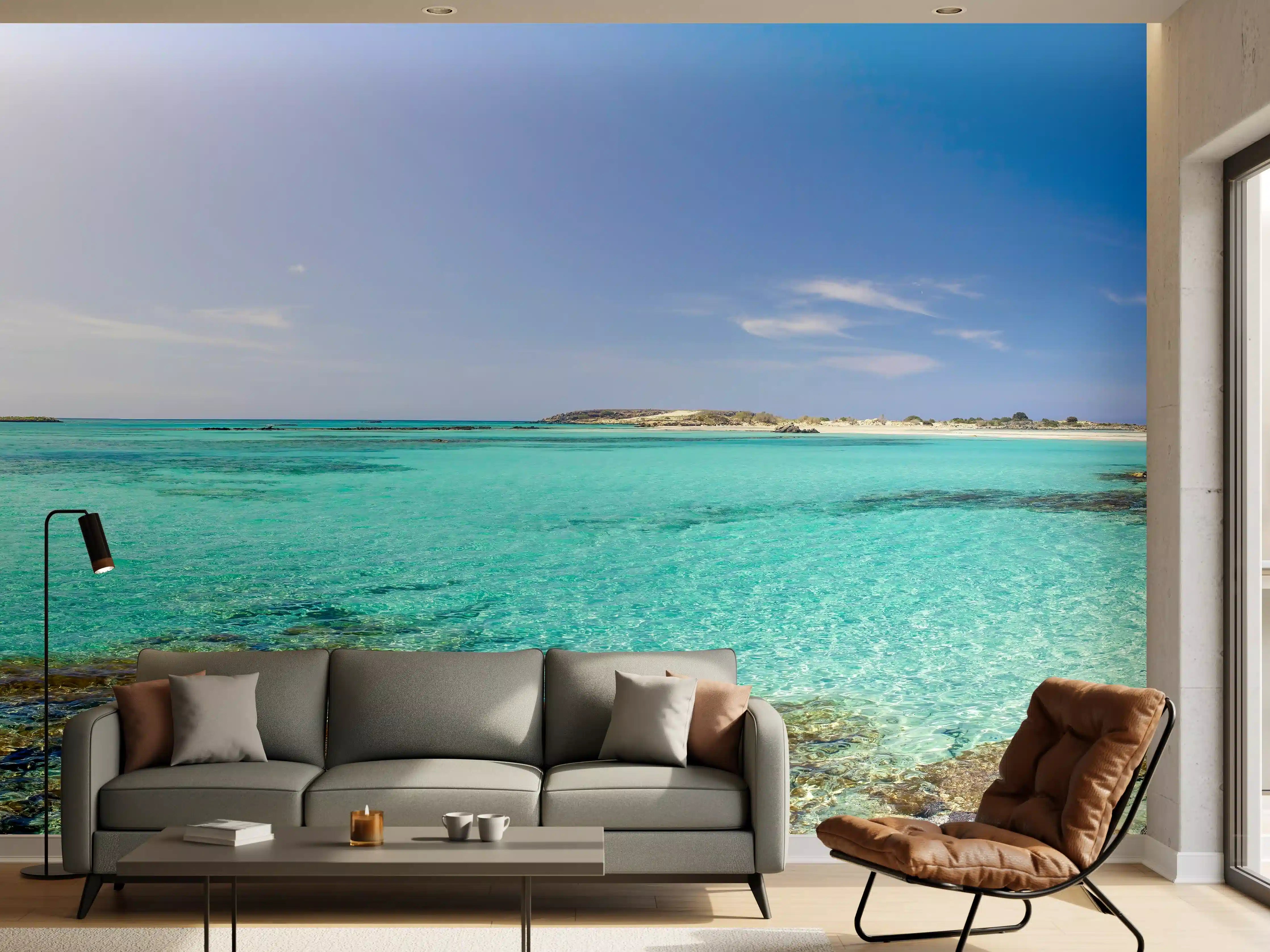 Wandverkleidung Wohnzimmer - Elafonisi Strand Panorama