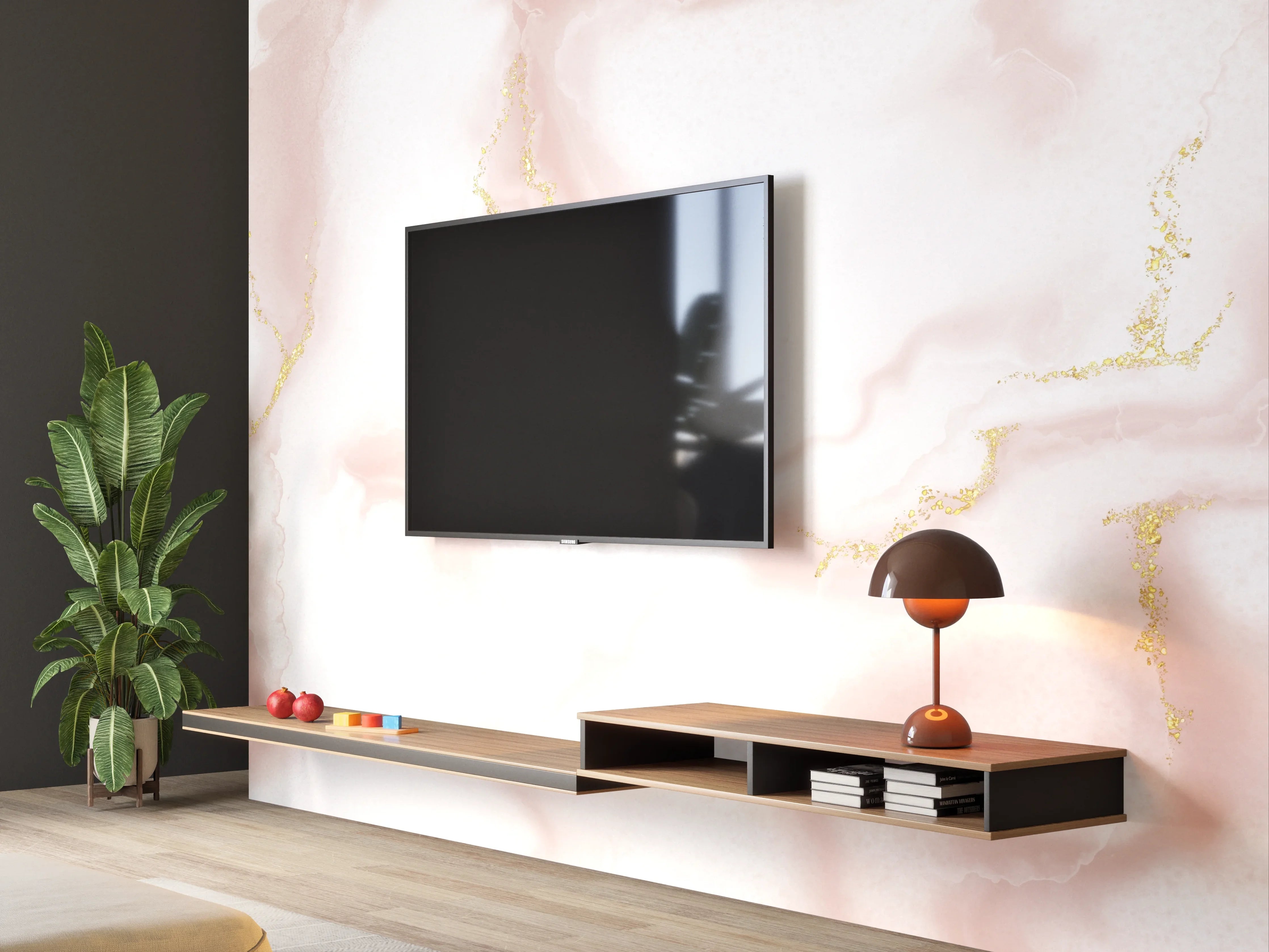 Wandverkleidung Wohnzimmer - Elegant Marbling Design