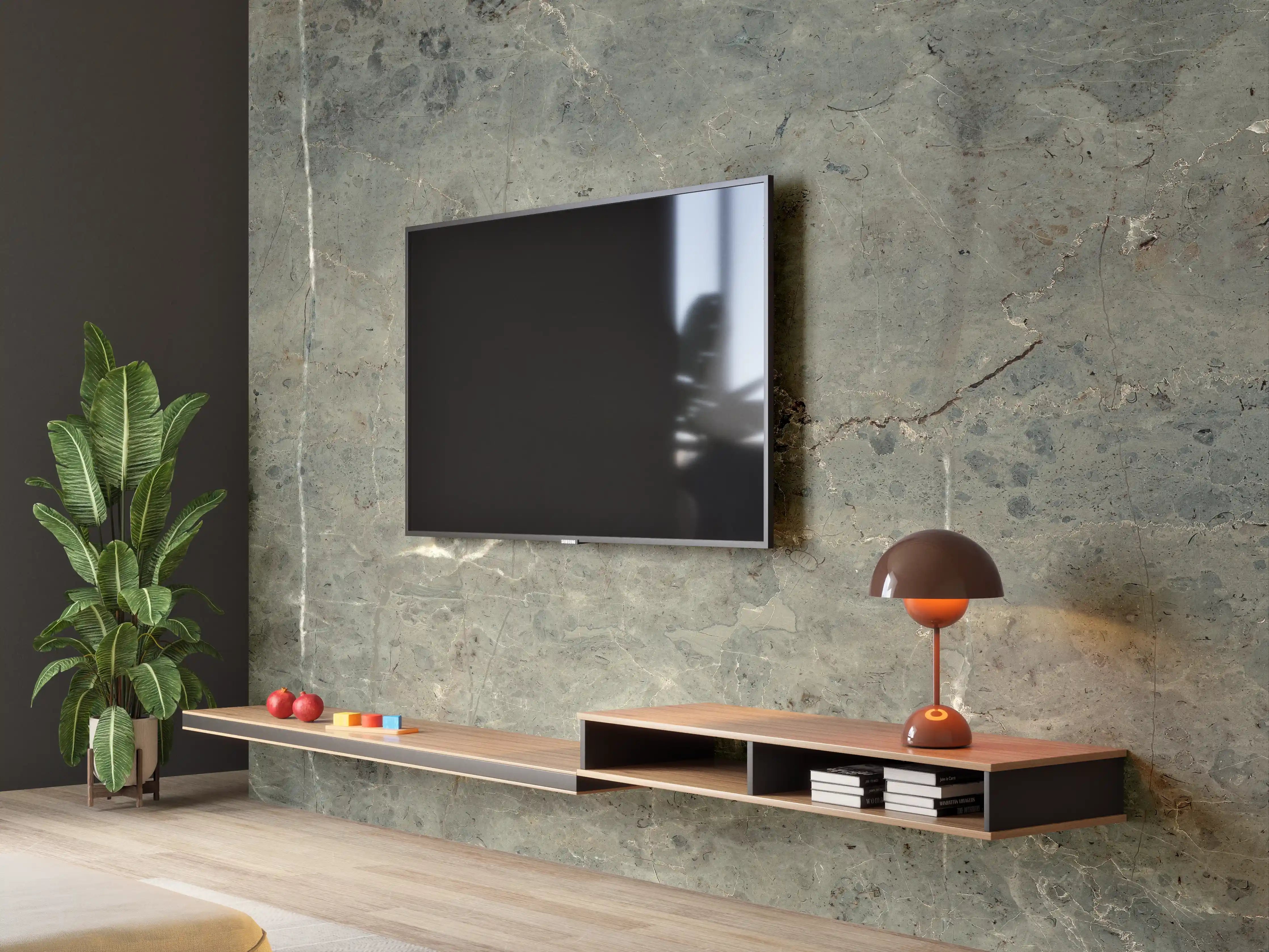 Wandverkleidung Wohnzimmer - Elegant Steinfliese für Ihr Zuhause