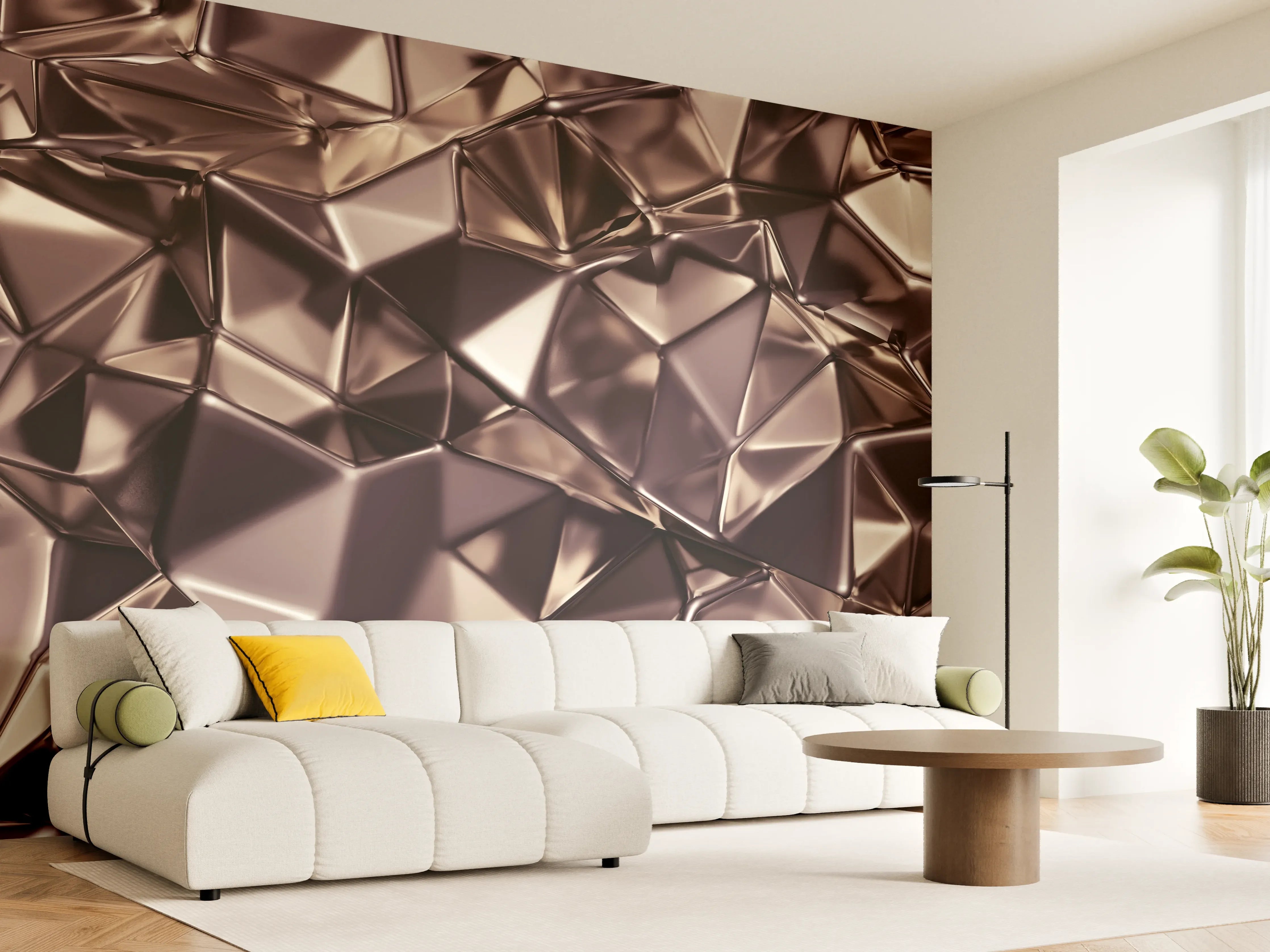 Wandverkleidung Wohnzimmer - Elegant dunkle Metalltextur