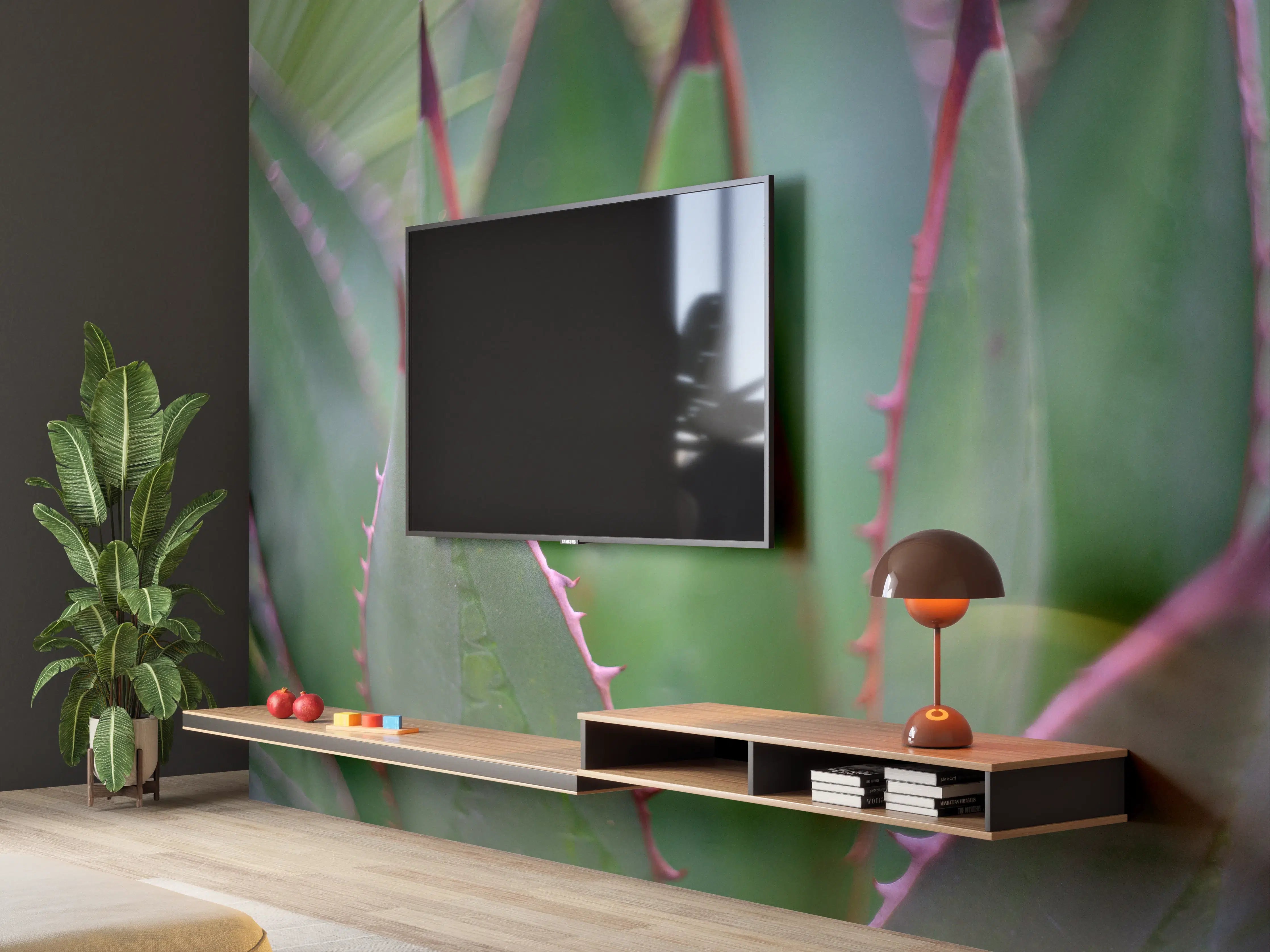 Wandverkleidung Wohnzimmer - Elegante Aloe Vera Pflanze