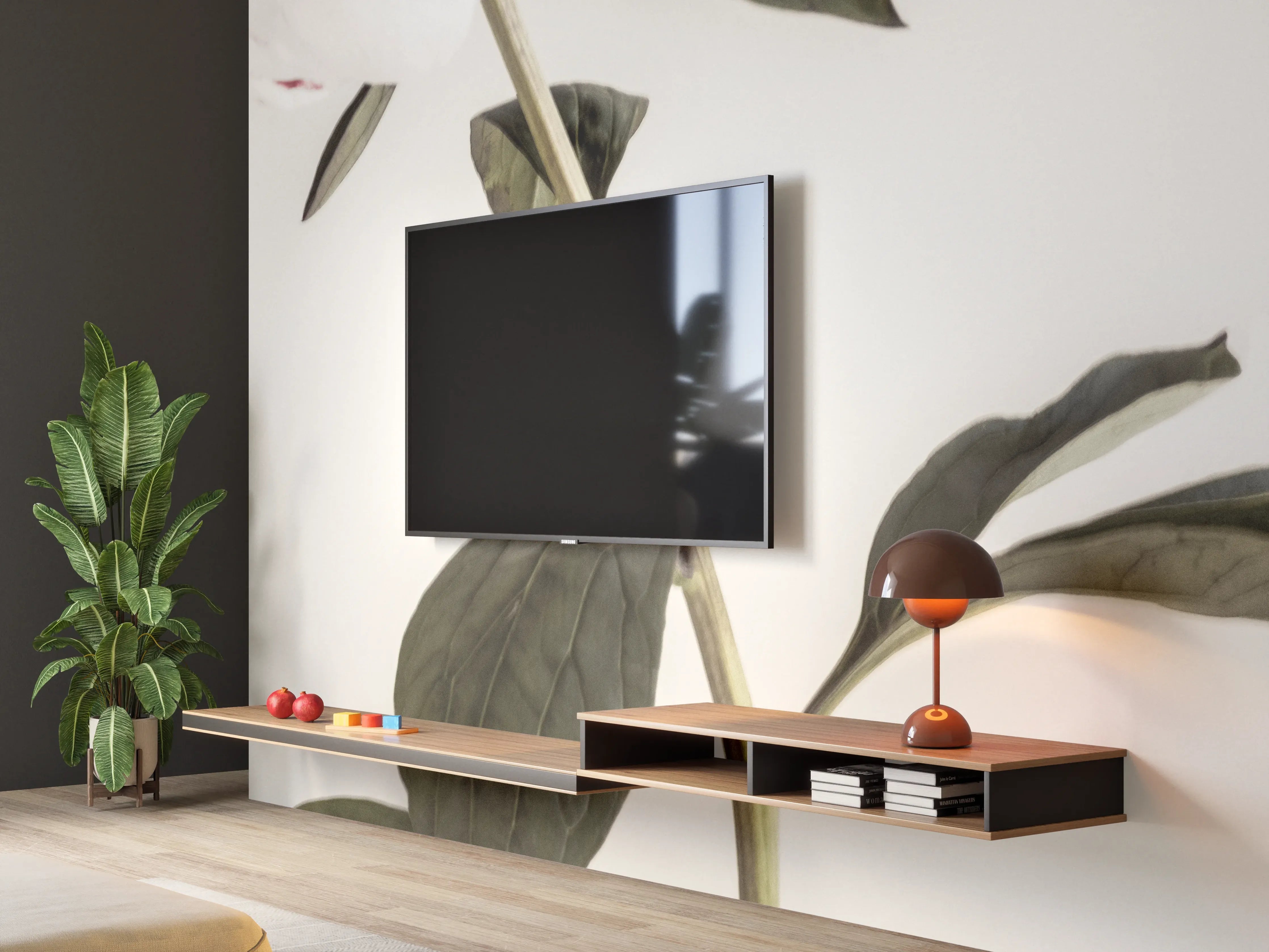Wandverkleidung Wohnzimmer - Elegante Blume in Nahaufnahme