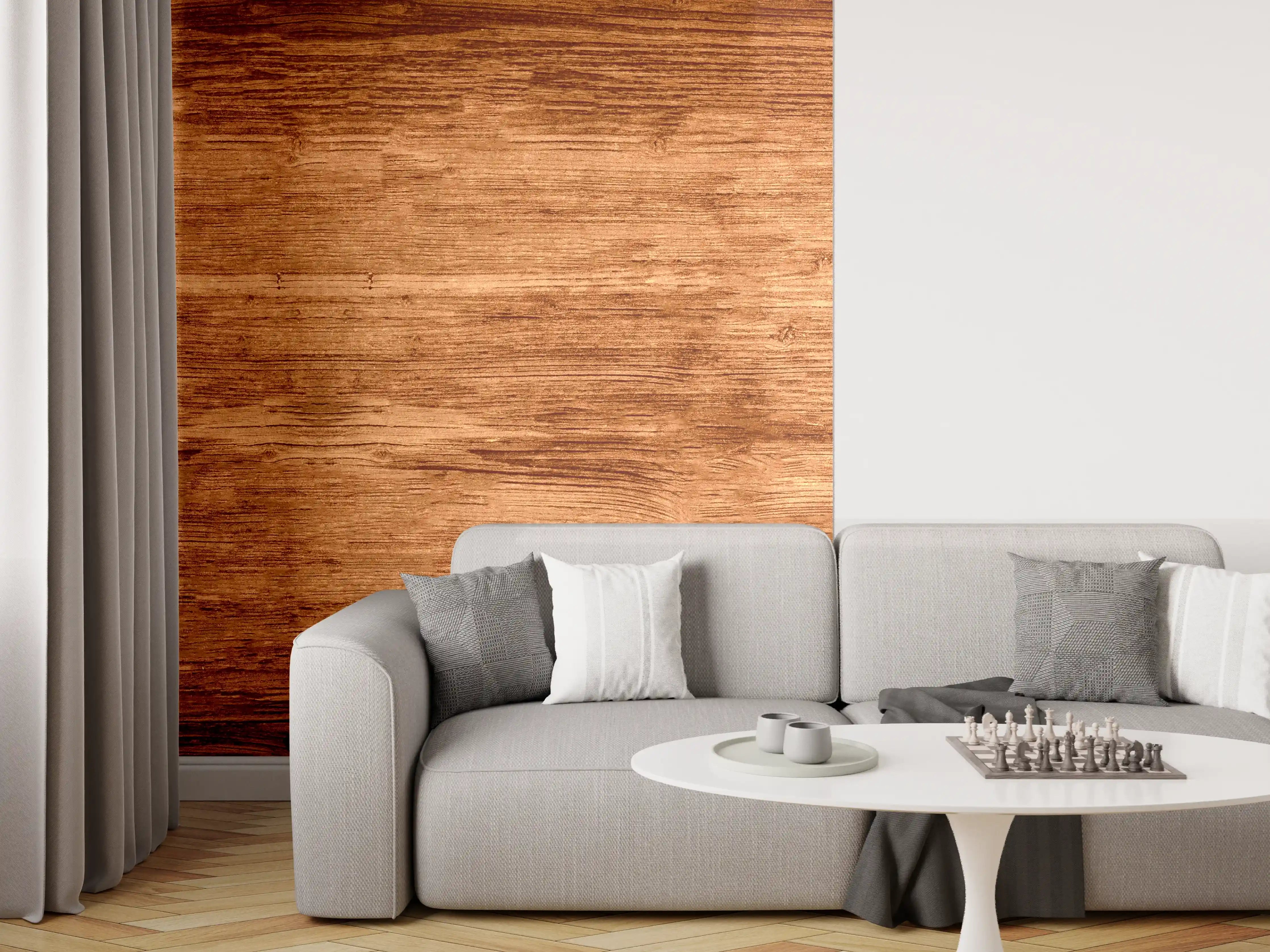 Wandverkleidung Wohnzimmer - Elegante Grautöne für stilvolle Holzoptik