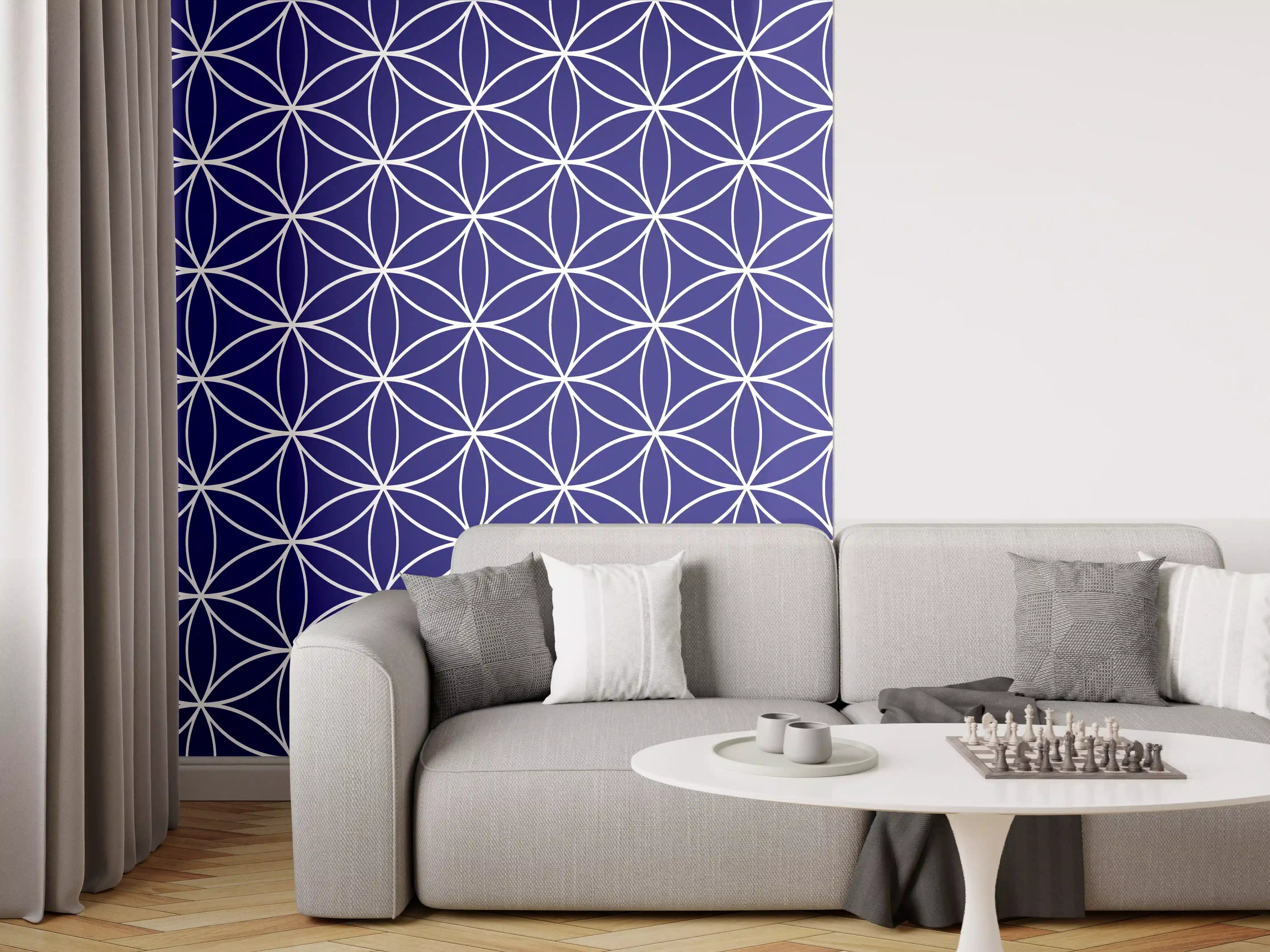 Wandverkleidung Wohnzimmer - Elegante Grautöne in geometrischer Harmonie