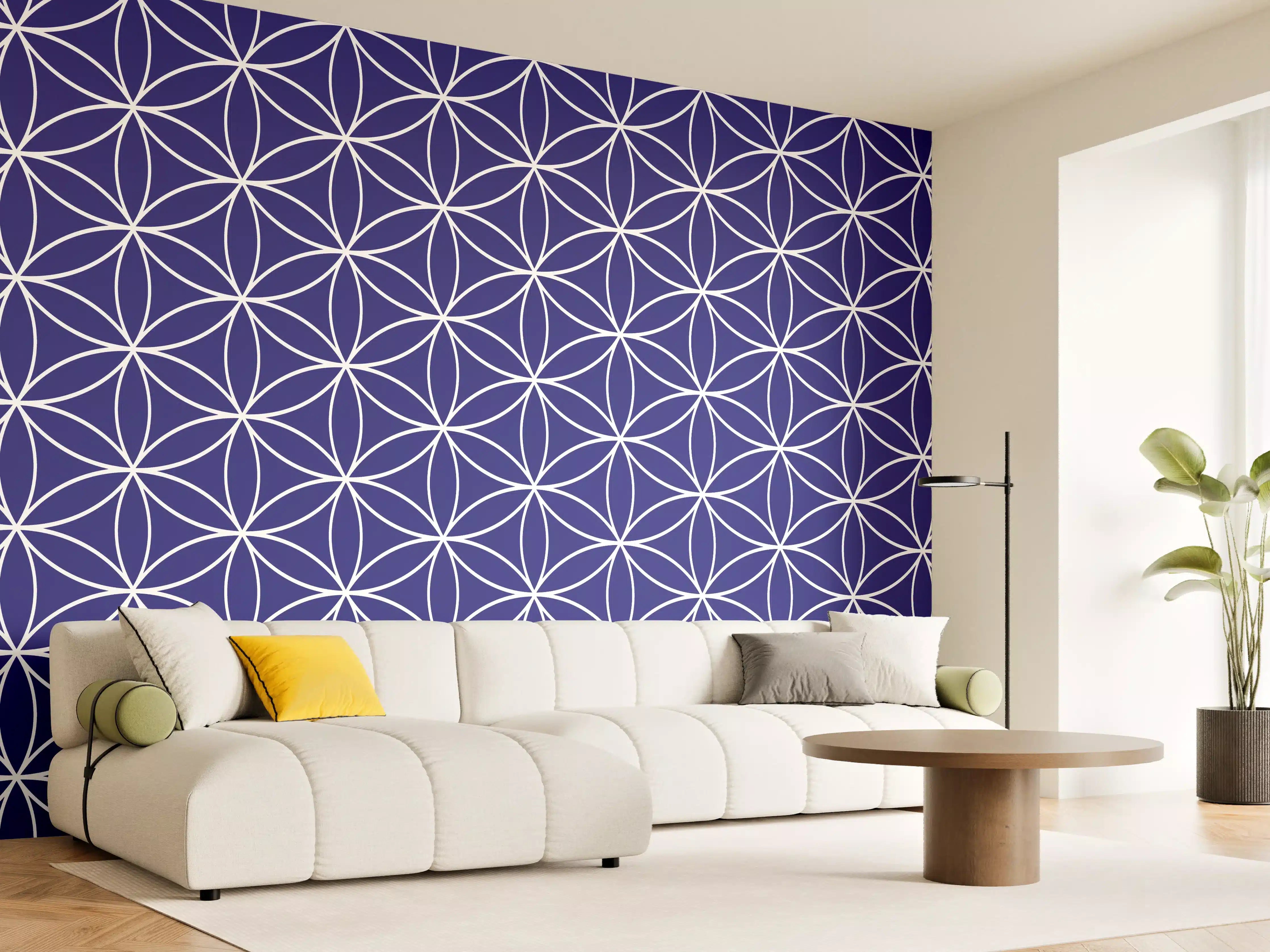 Wandverkleidung Wohnzimmer - Elegante Grautöne in geometrischer Harmonie