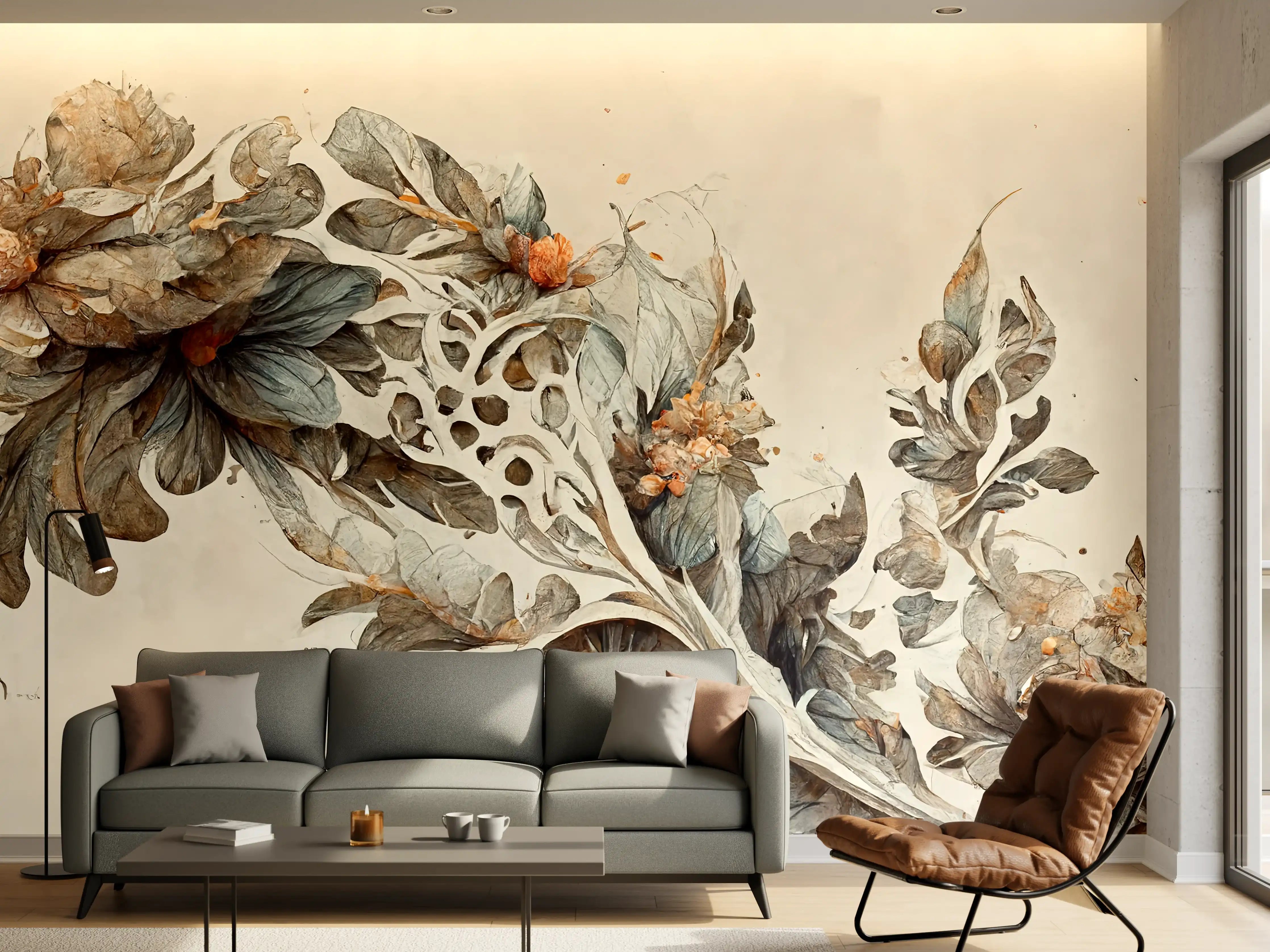 Wandverkleidung Wohnzimmer - Elegante Küstenlandschaft mit Wasserfall