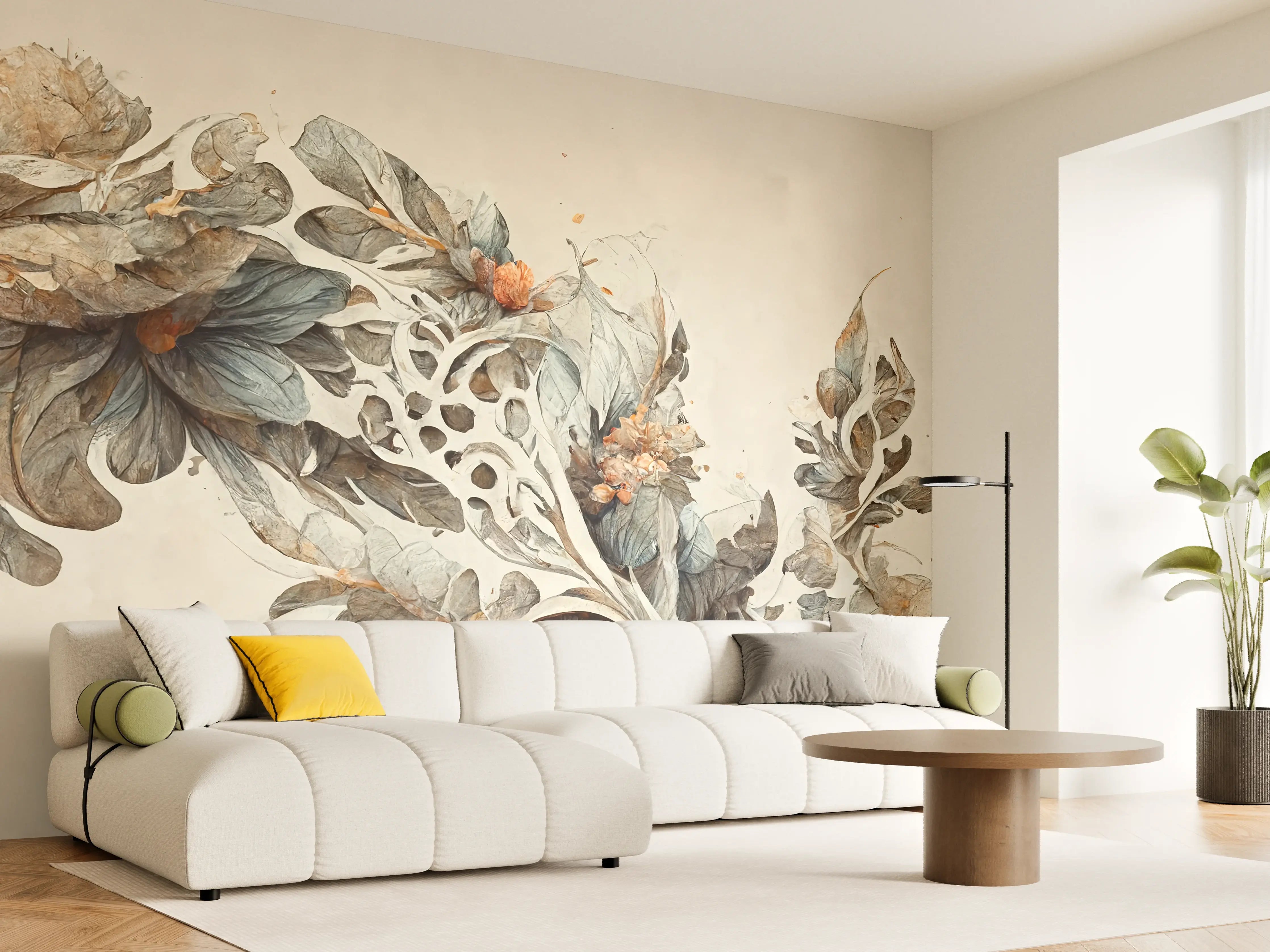 Wandverkleidung Wohnzimmer - Elegante Küstenlandschaft mit Wasserfall