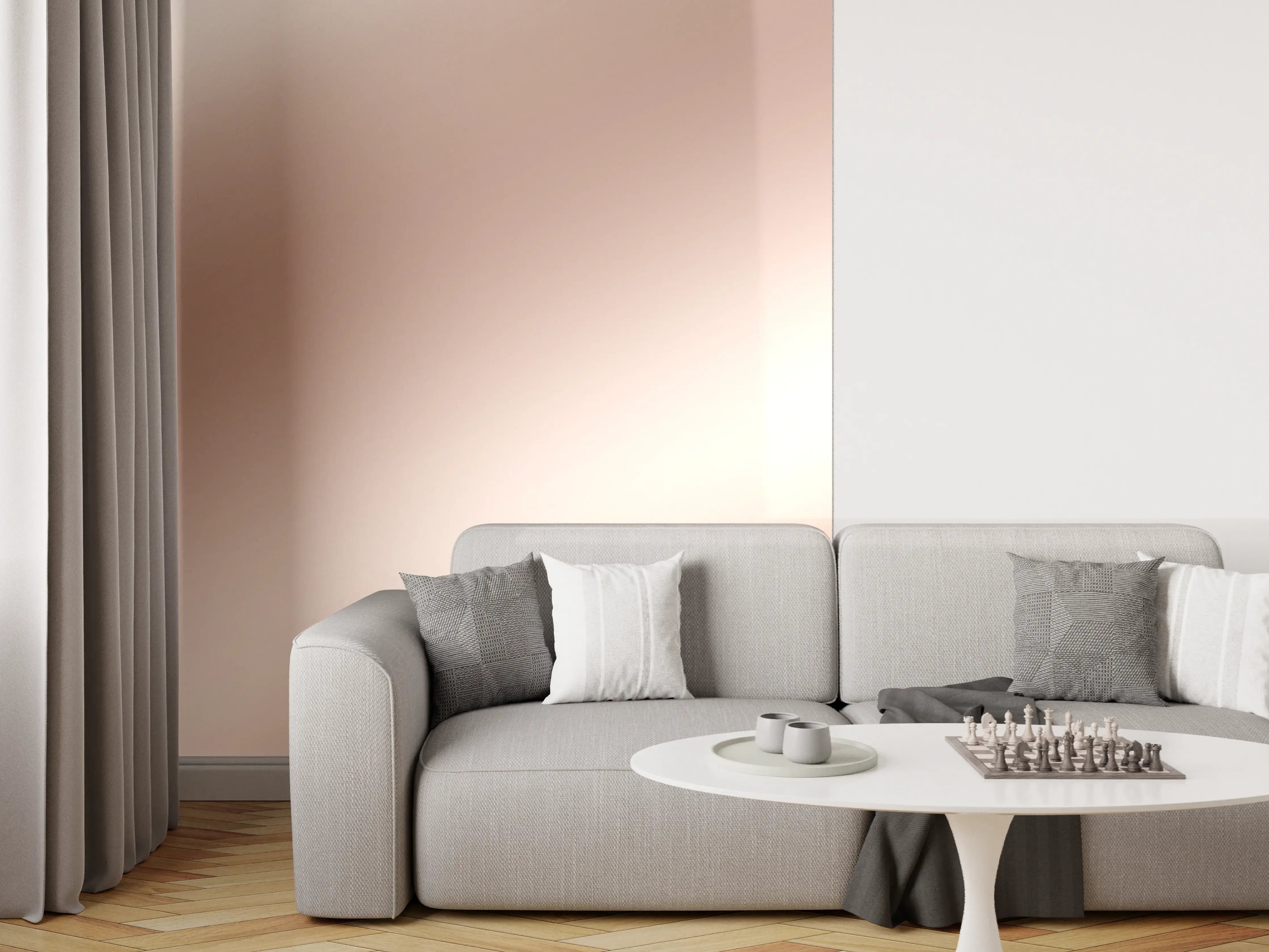 Wandverkleidung Wohnzimmer - Elegante Metallic-Bronze Wand