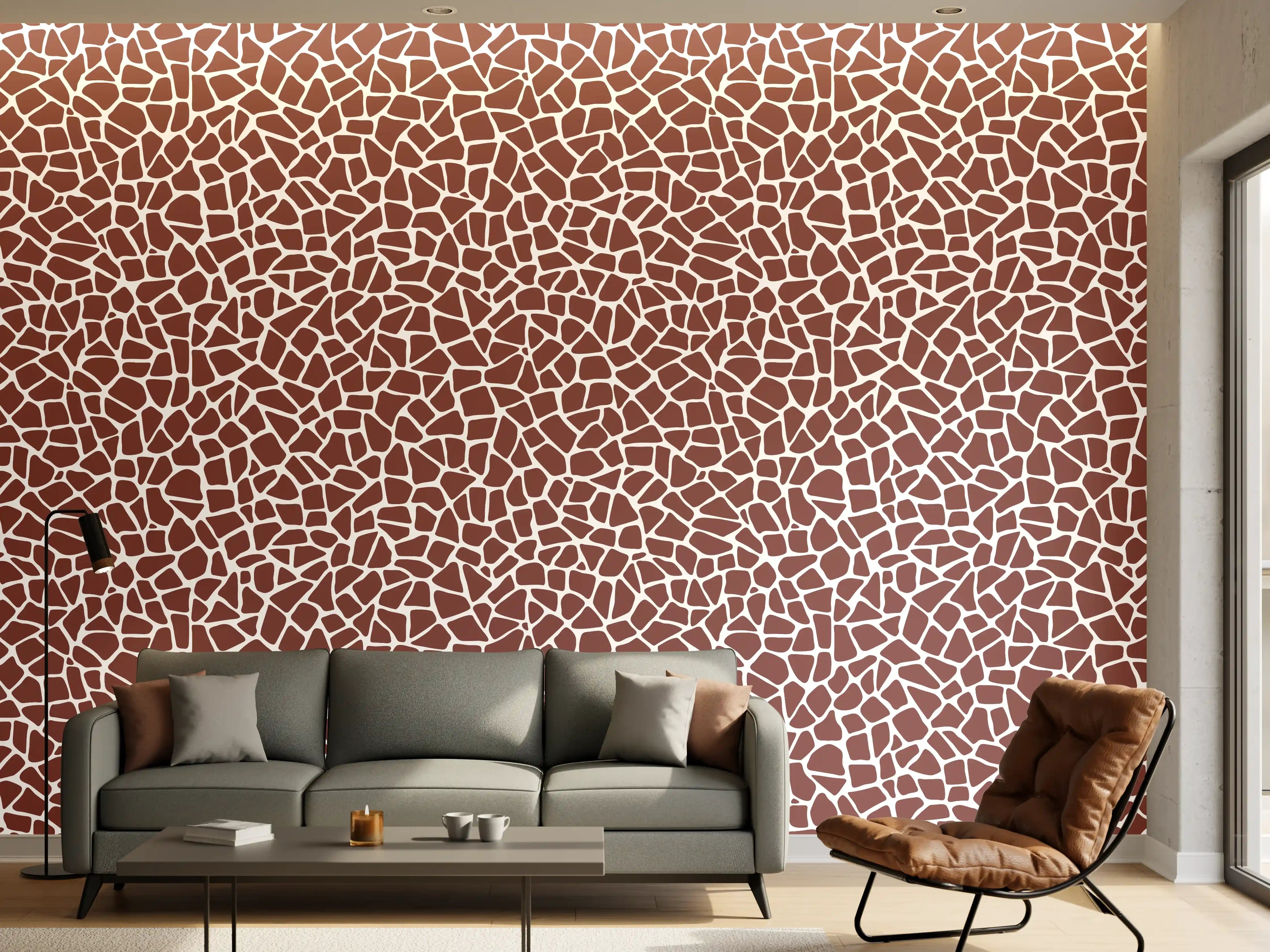 Wandverkleidung Wohnzimmer - Elegante Mosaik-Fliese mit Braun- und Beigetönen