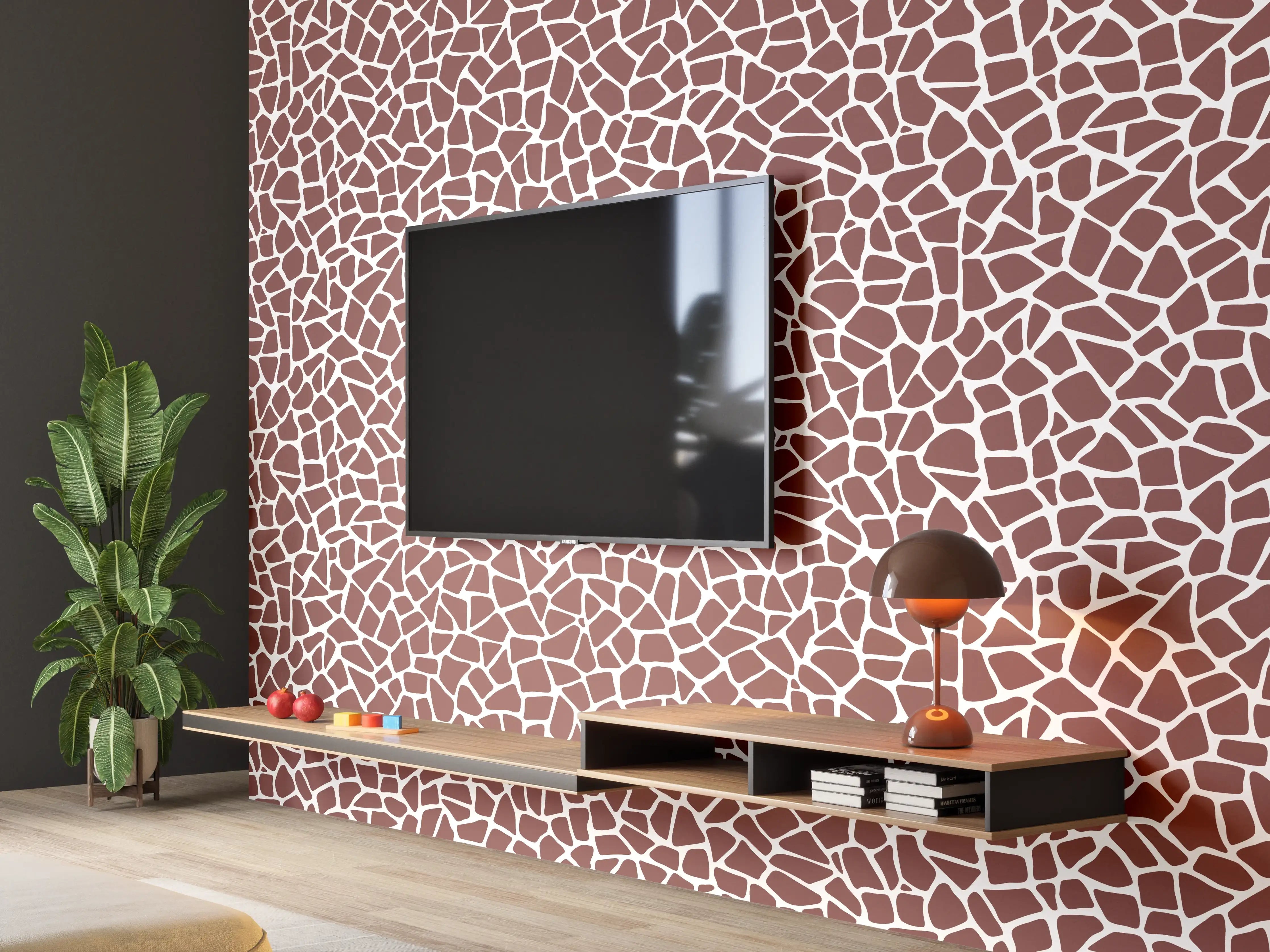Wandverkleidung Wohnzimmer - Elegante Mosaik-Fliese mit Braun- und Beigetönen