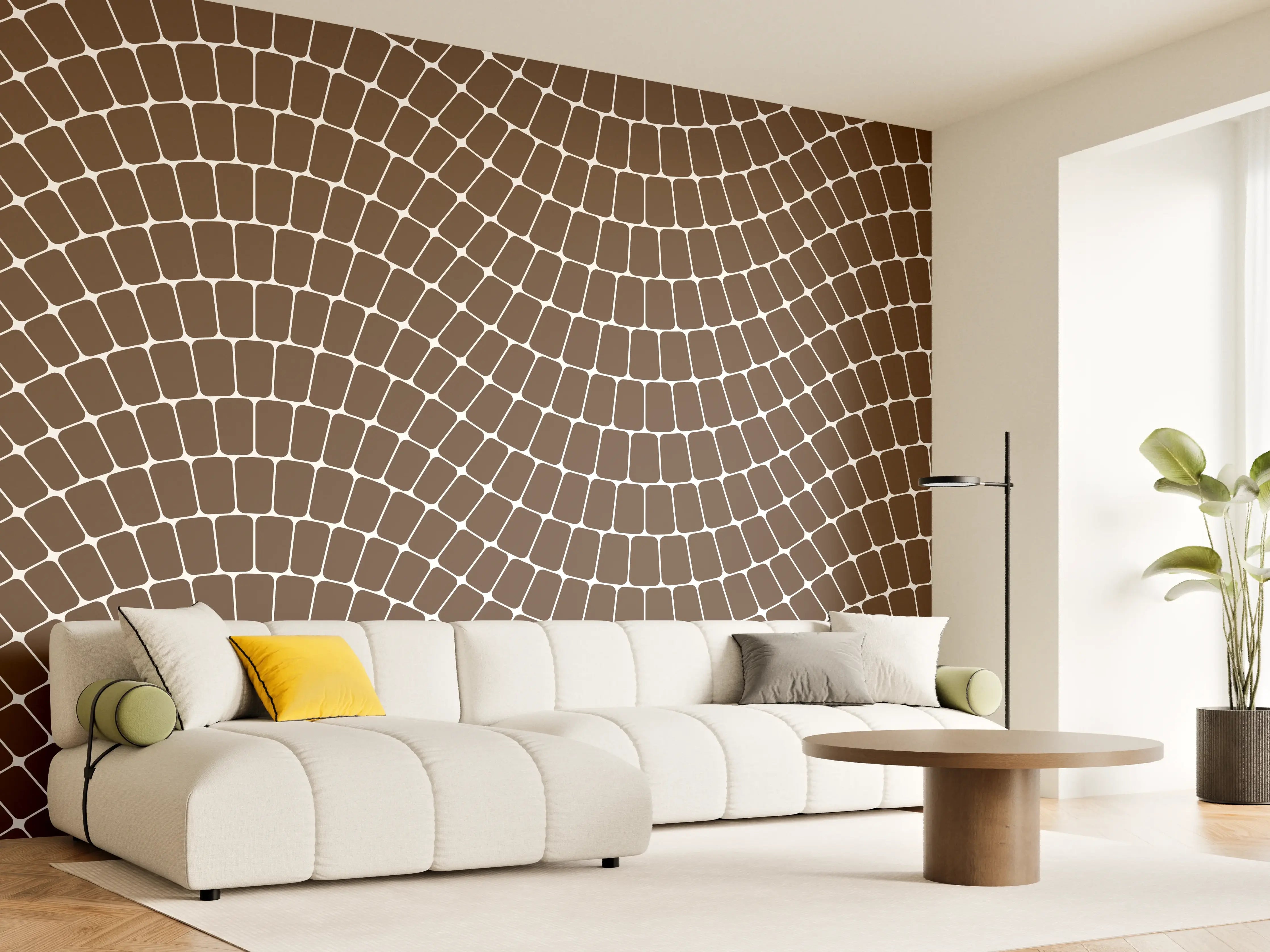 Wandverkleidung Wohnzimmer - Elegante Mosaikfliesen in Braun