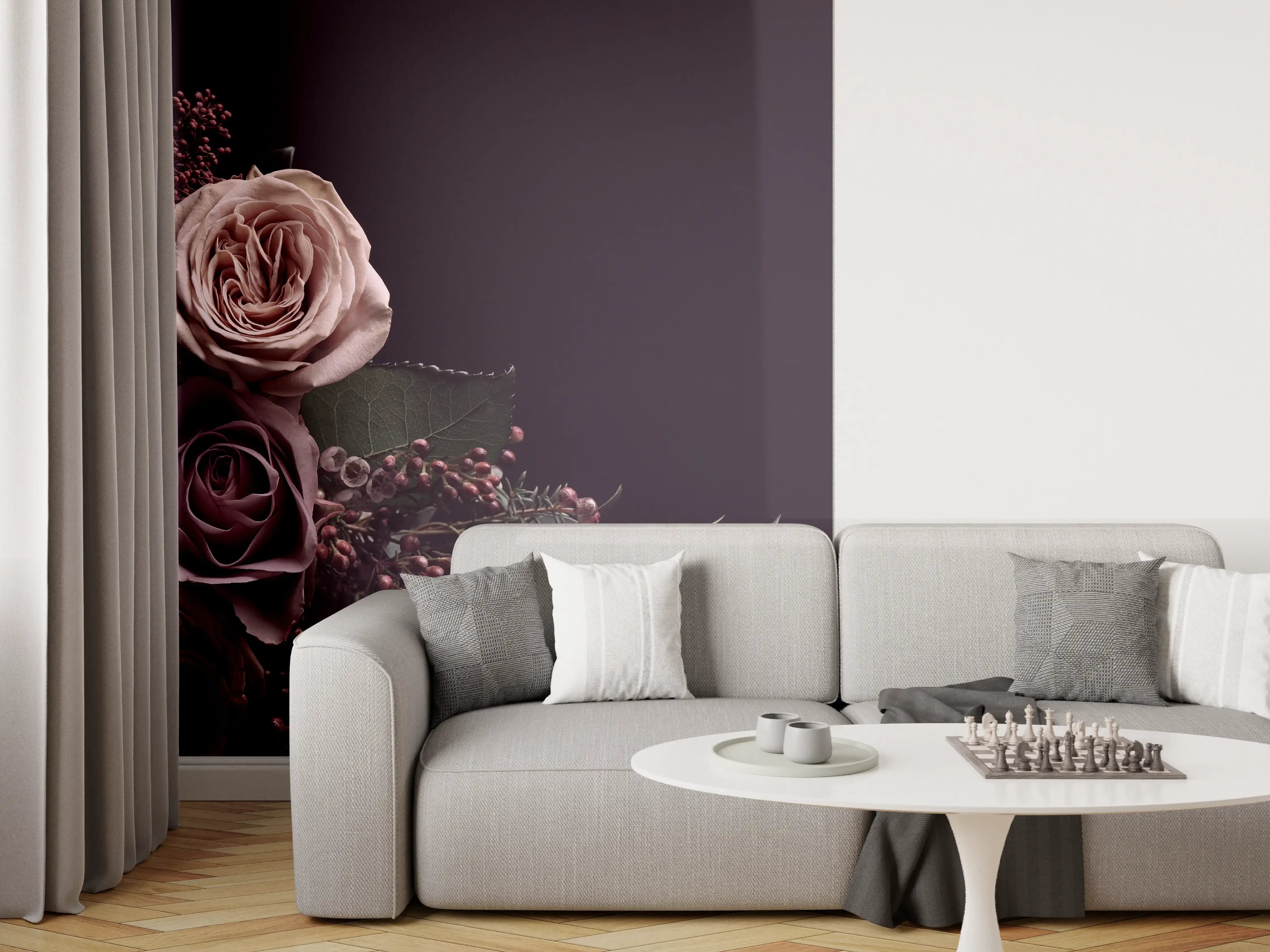 Wandverkleidung Wohnzimmer - Elegante Rosencollection
