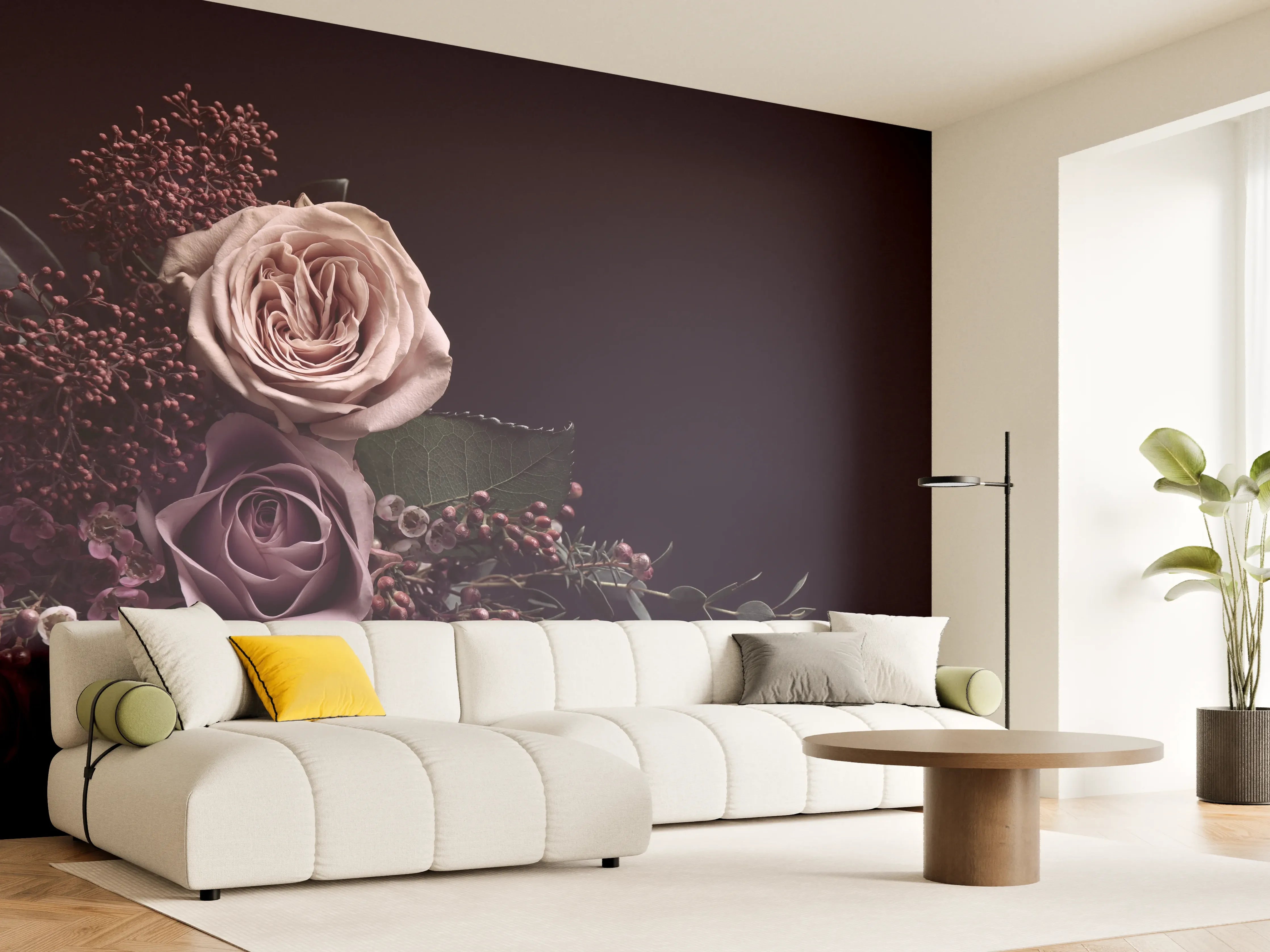 Wandverkleidung Wohnzimmer - Elegante Rosencollection