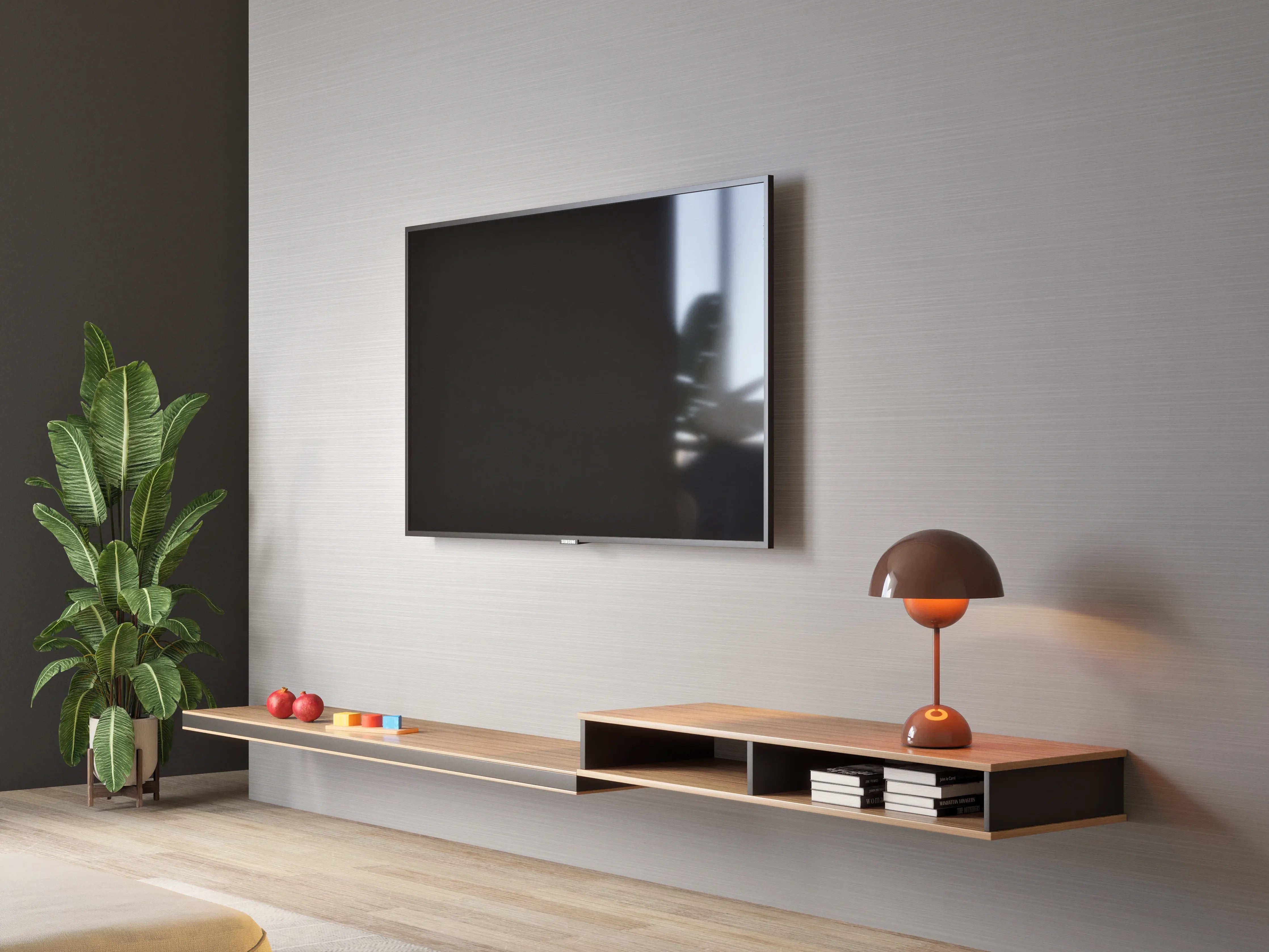 Wandverkleidung Wohnzimmer - Elegante Silber-Metalltextur