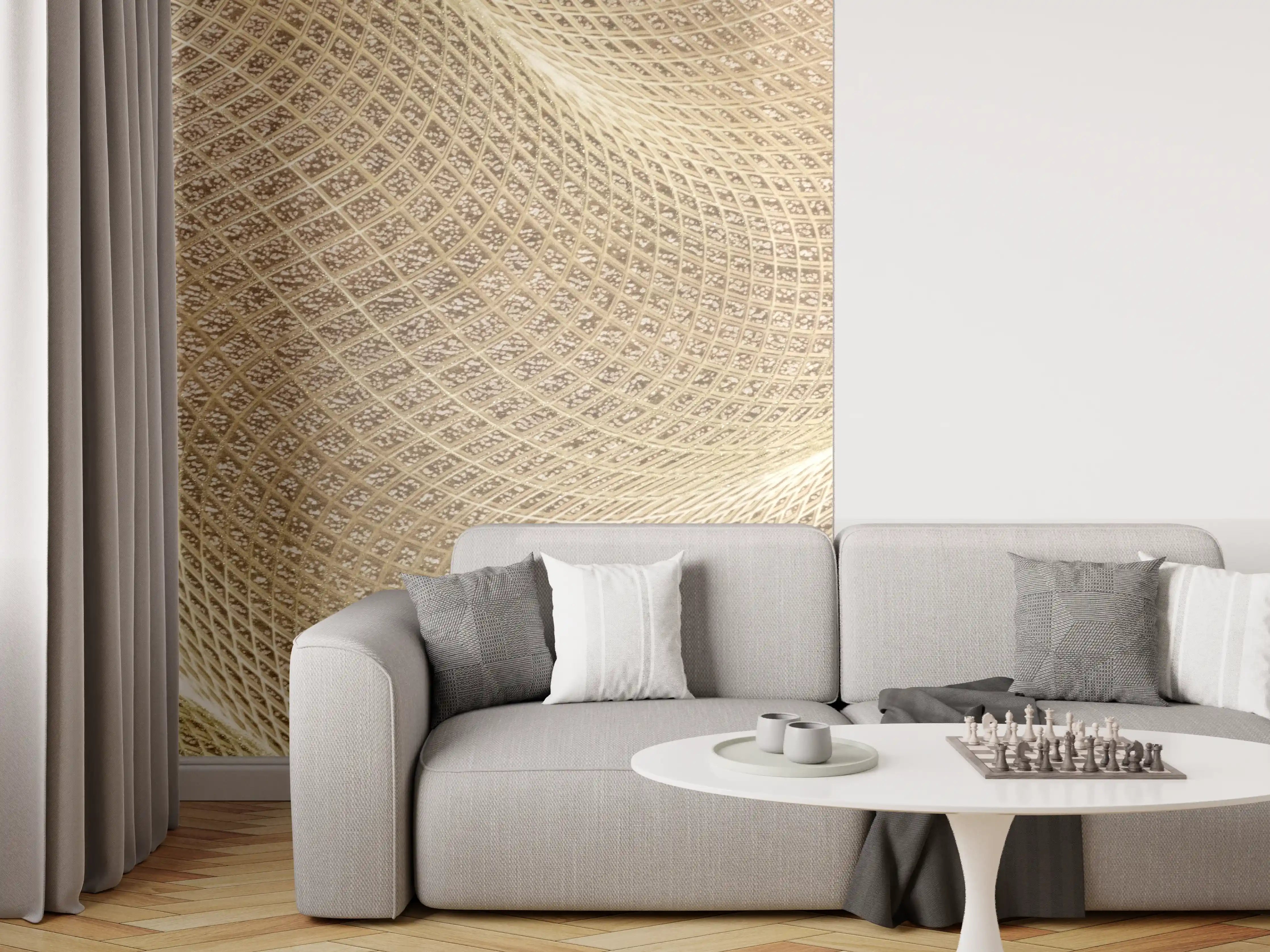 Wandverkleidung Wohnzimmer - Elegante Textur in Warmtönen