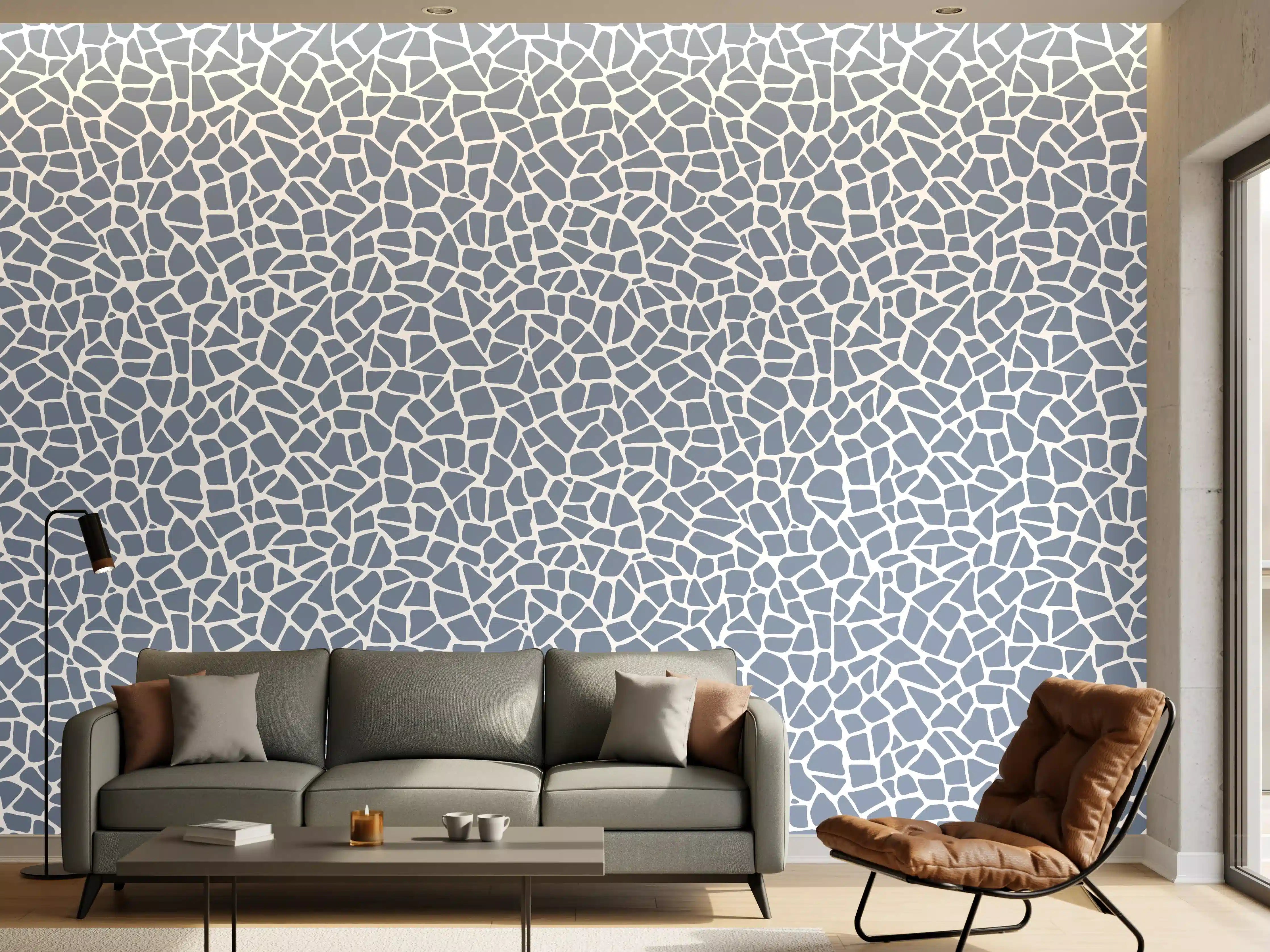 Wandverkleidung Wohnzimmer - Elegante Weiß-Grau Marmor-Textur mit feinen Graunuancen